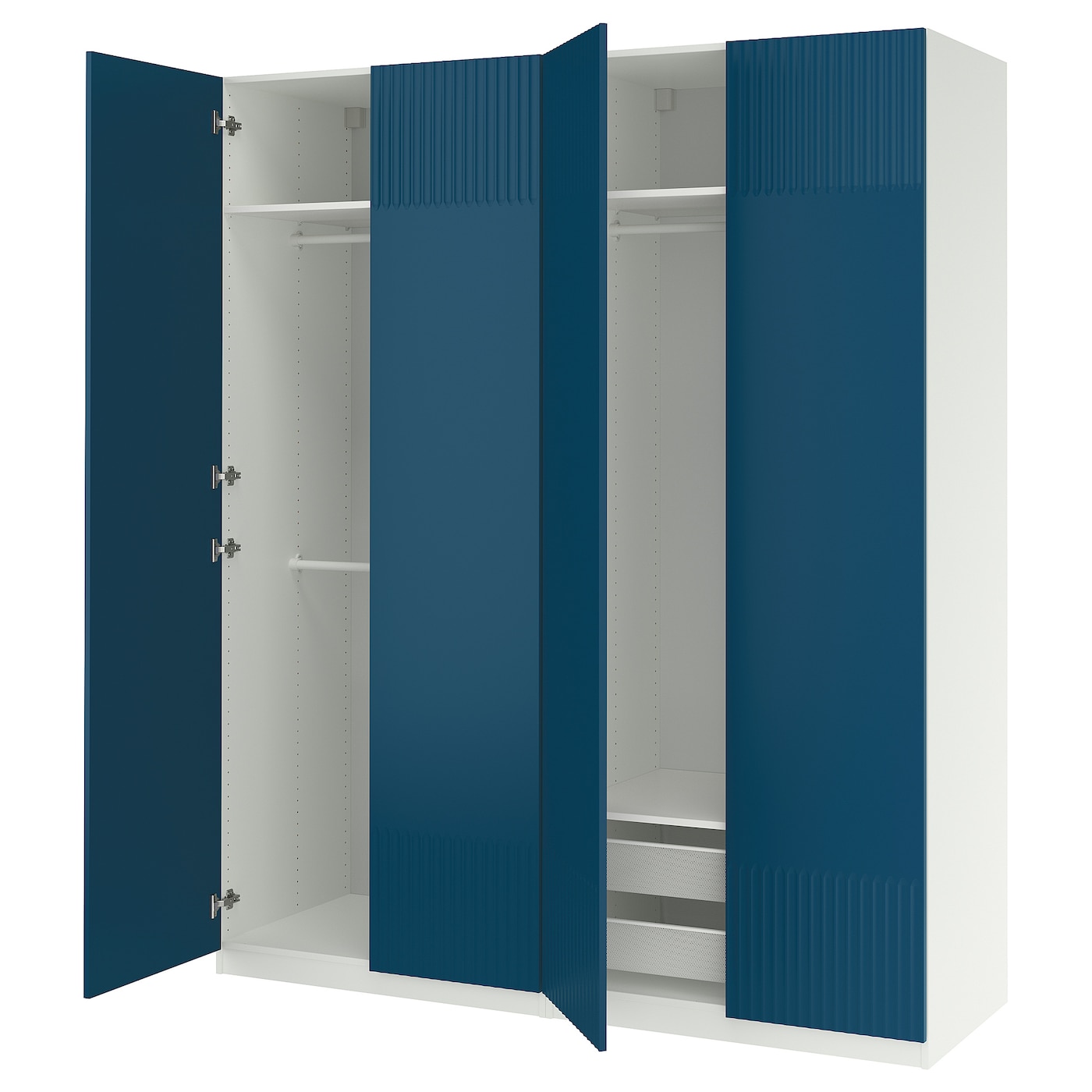 IKEA PAX / FYRUDDEN kombinacja szafy, biały/niebieski, 200x60x236 cm