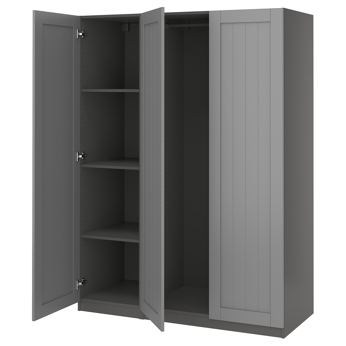 IKEA PAX / GULLABERG kombinacja szafy, ciemnoszary/ciemnoszary, 150x60x201 cm