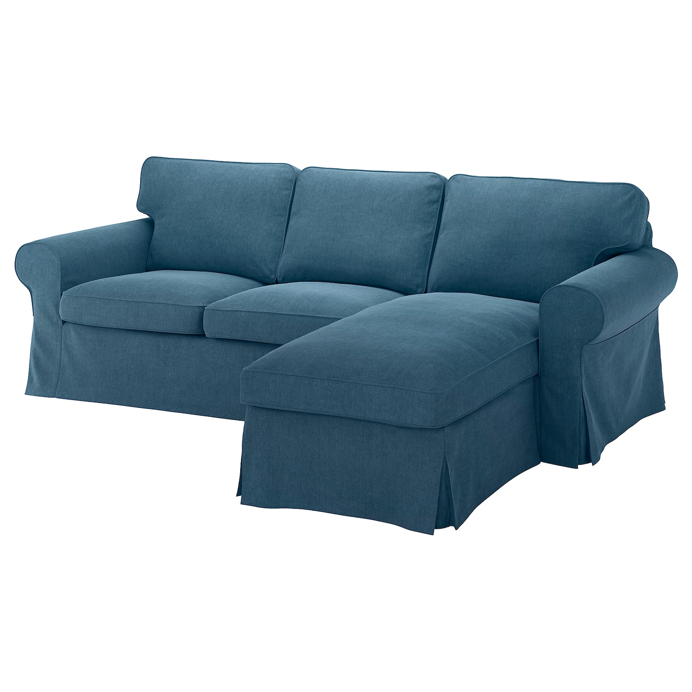 IKEA EKTORP sofa 3-osobowa, z szezlongiem/Tallmyra niebieski, Szerokość: 252 cm