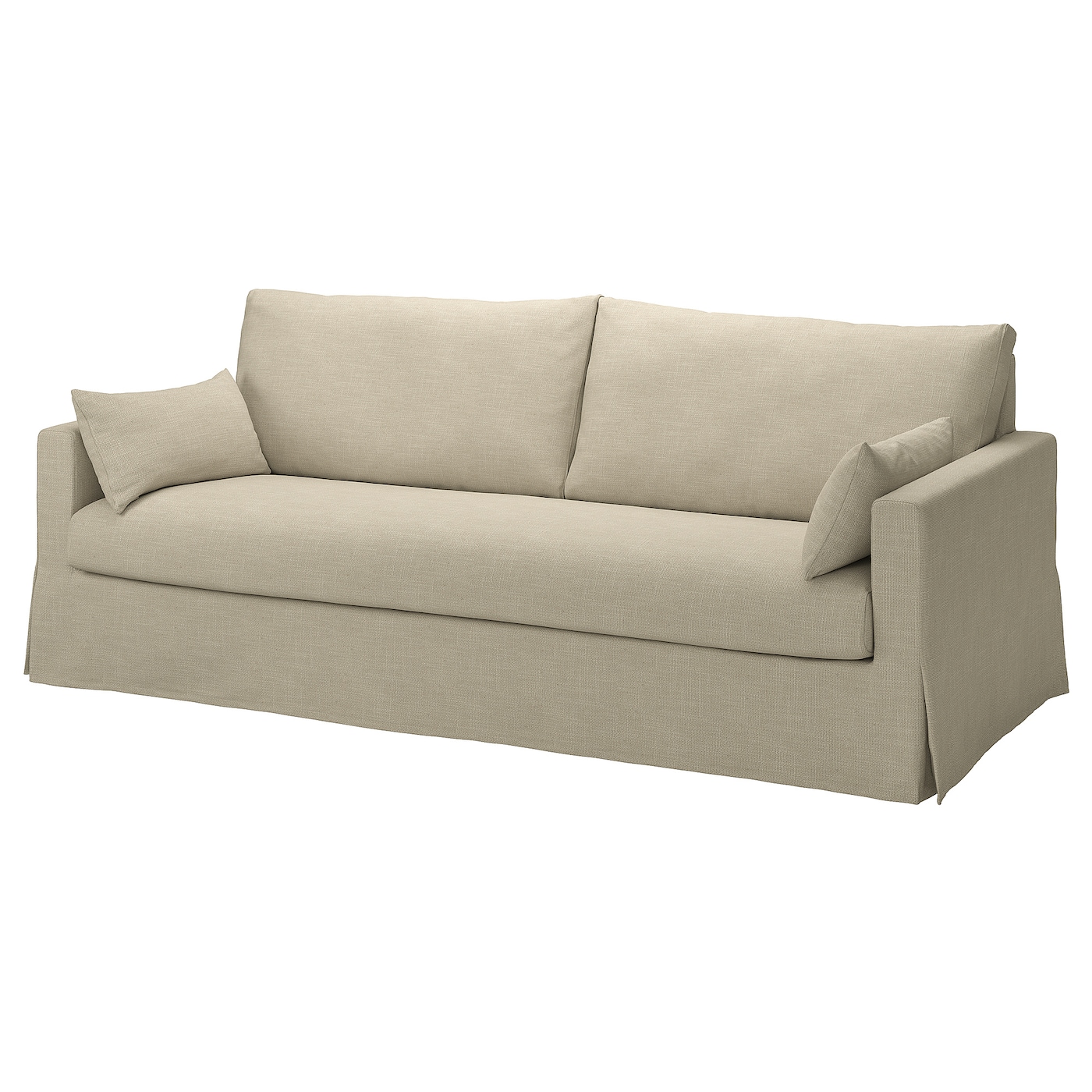 IKEA HYLTARP sofa 3-osobowa, Hemmesta jasnobeżowy, Wysokość podłokietnika: 63 cm