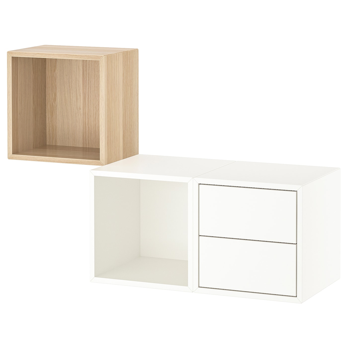 IKEA EKET kombinacja szafek wiszących, imitacja dębu bejcowanego na biało/biały, 105x35x70 cm