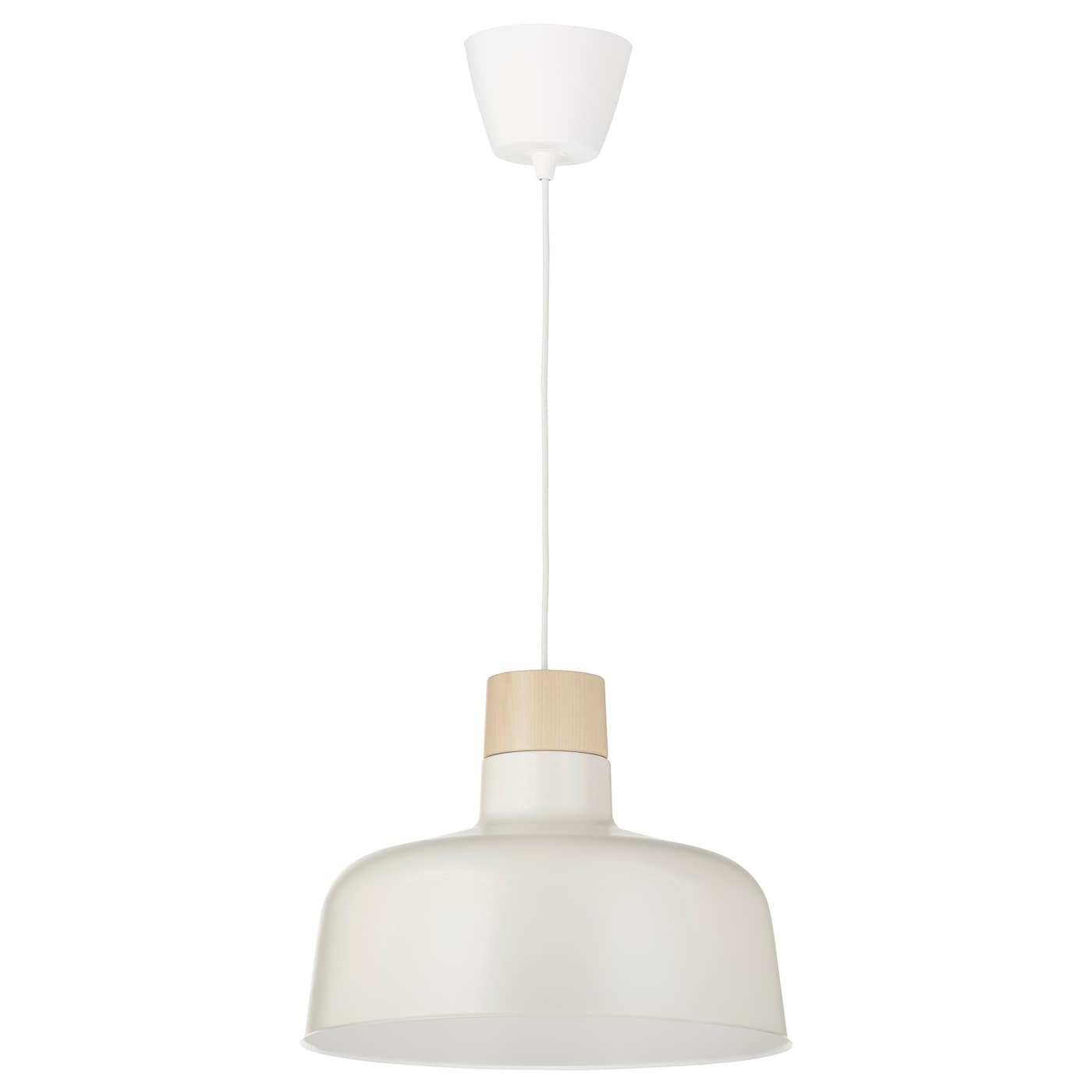 IKEA BUNKEFLO lampa wisząca, biały/brzoza, 36 cm