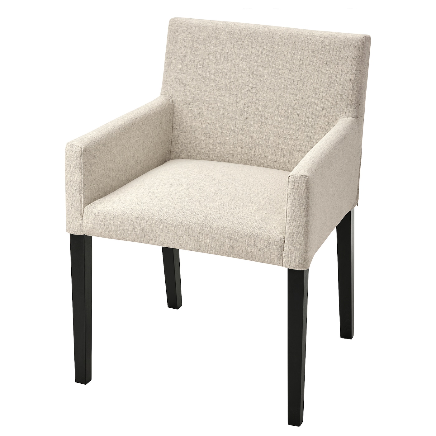 IKEA MÅRENÄS krzesło z podłokietnikami, czarny/Gunnared beżowy, Szerokość: 59 cm