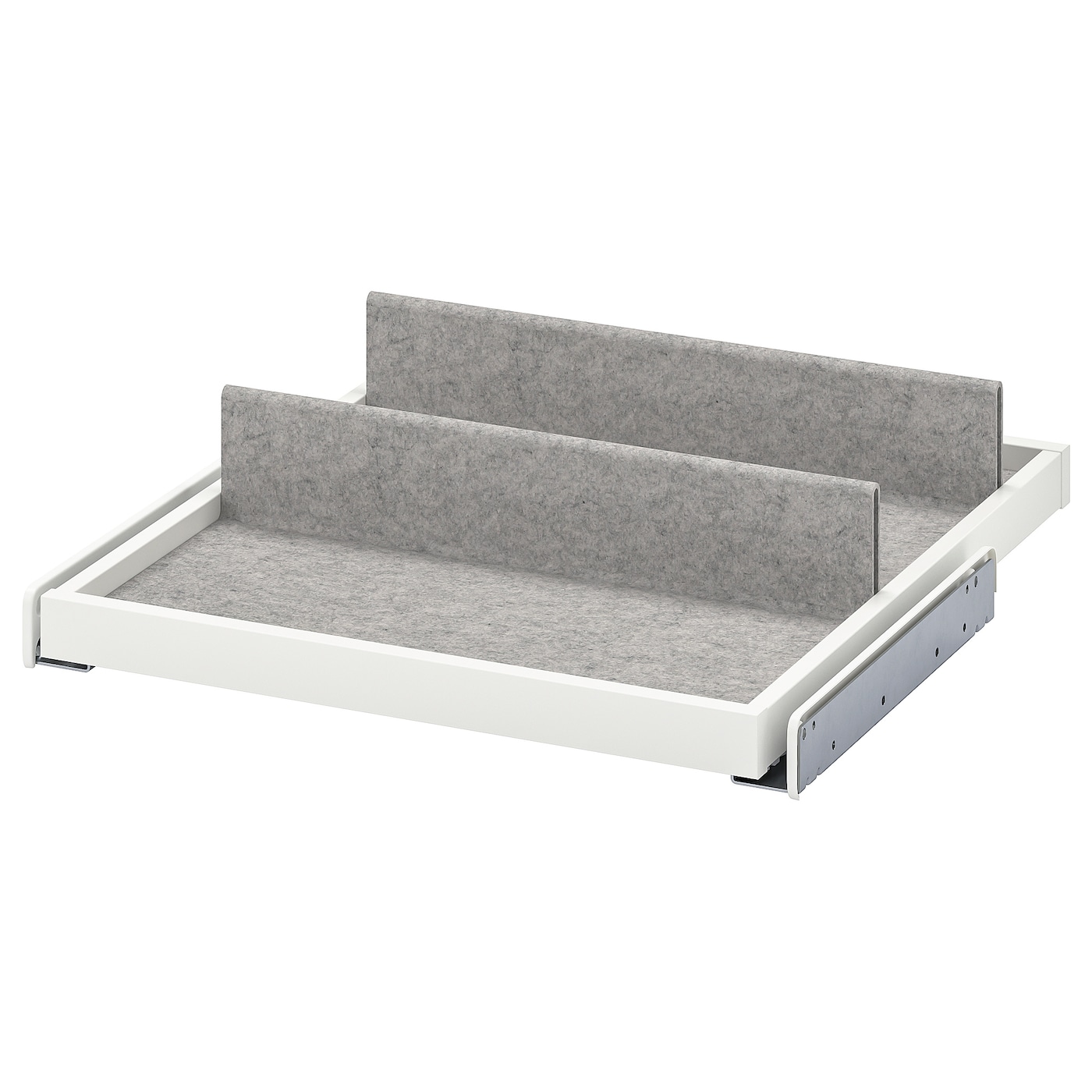 IKEA KOMPLEMENT wysuwana taca z wkładem na buty, biały/jasnoszary, 50x58 cm