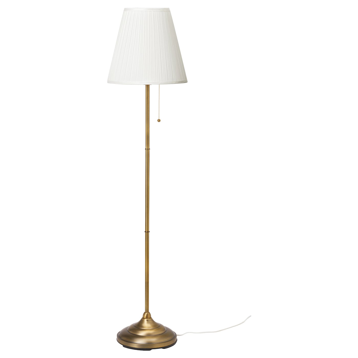 IKEA ÅRSTID lampa podłogowa, mosiądz/biały, Maks.: 100 Wat