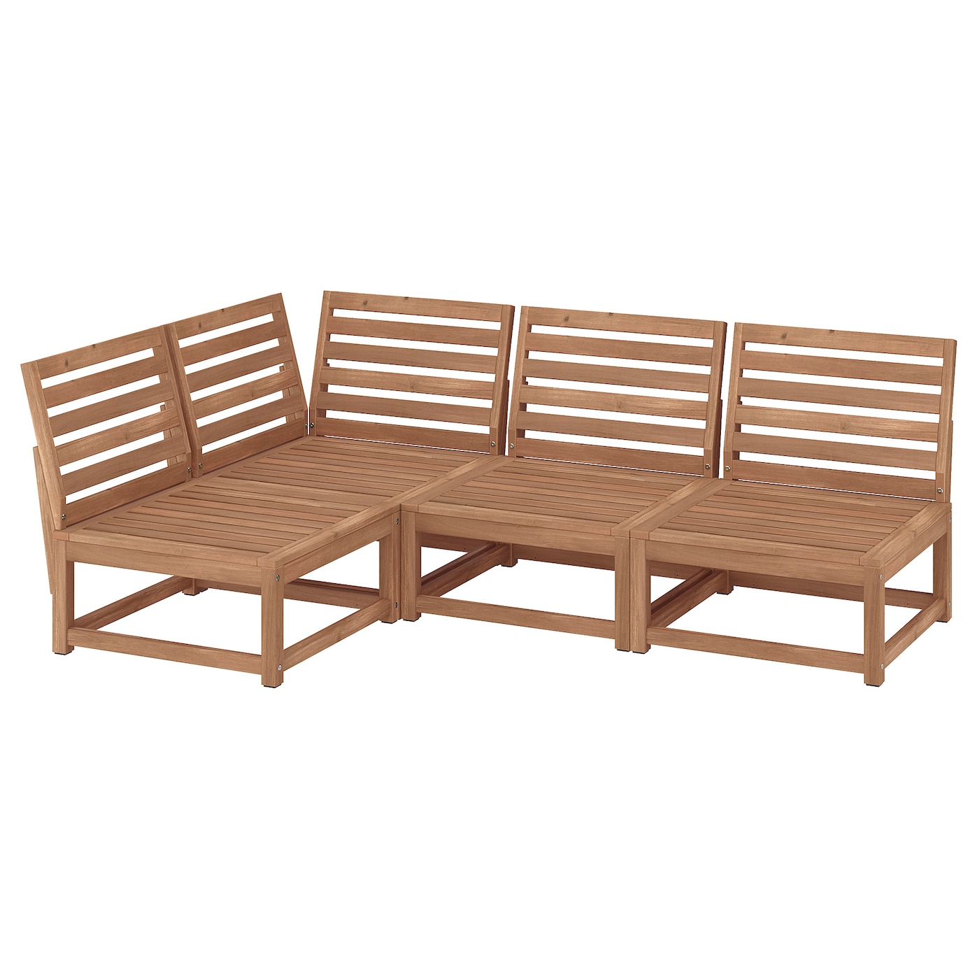 IKEA NÄMMARÖ 3-osobowy narożnik modułowy, zewnętrzne/bejca jasnobrązowa, Szerokość: 200 cm
