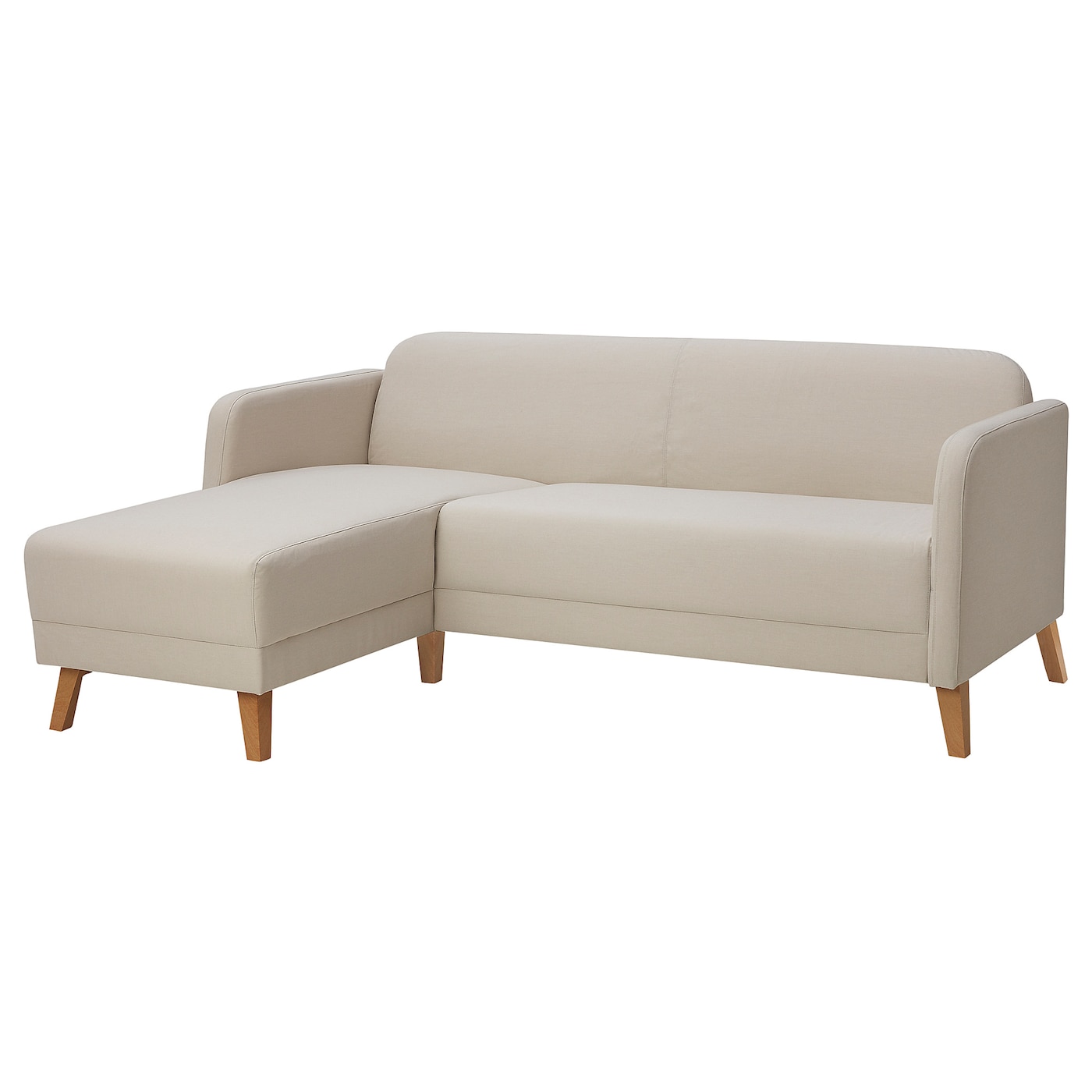 IKEA LINANÄS sofa 3-osobowa, z szezlongiem/Vissle beżowy, Głębokość: 80.5 cm