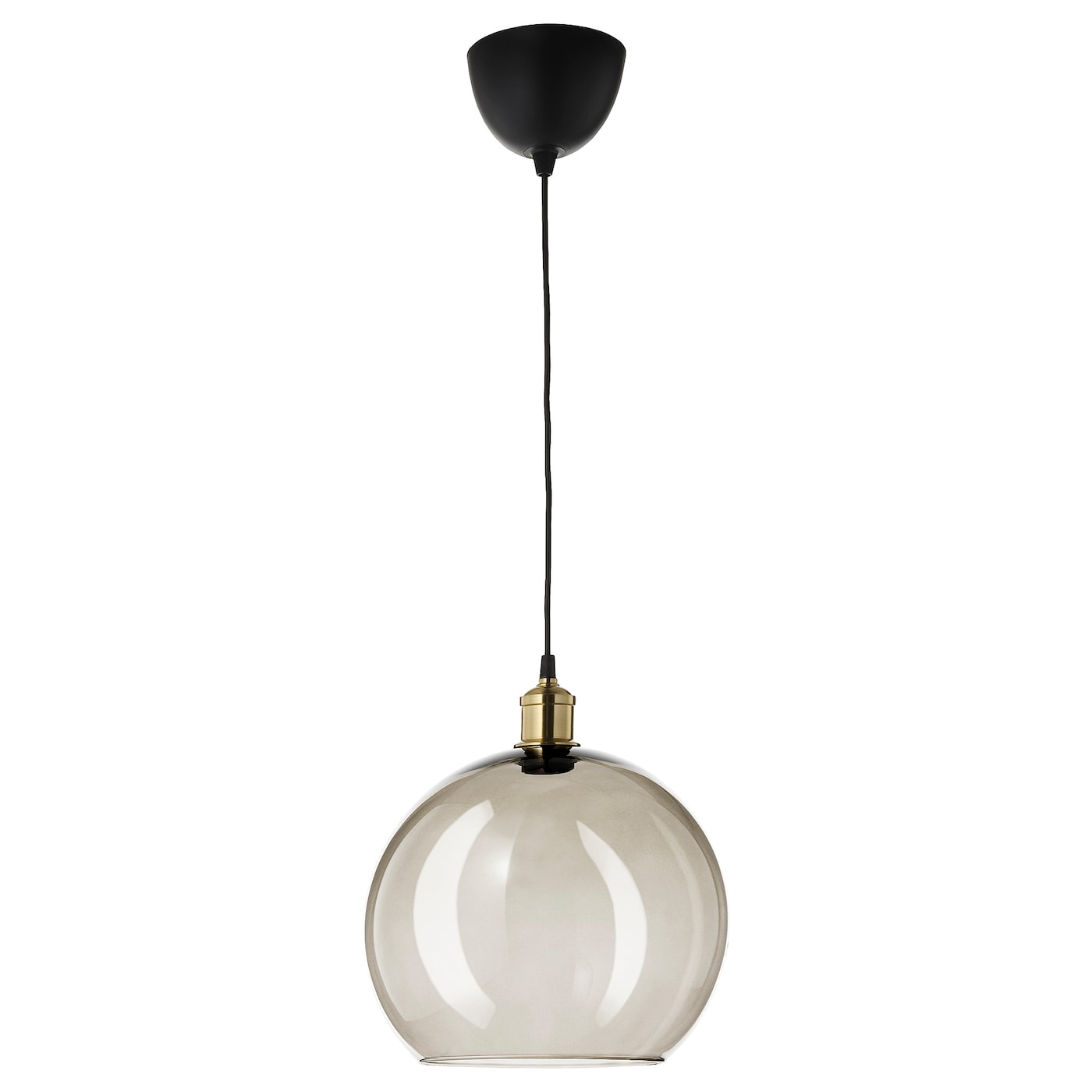 IKEA JAKOBSBYN / JÄLLBY lampa wisząca, przyciemniony szkło/mosiądzowane, Wysokość: 25 cm