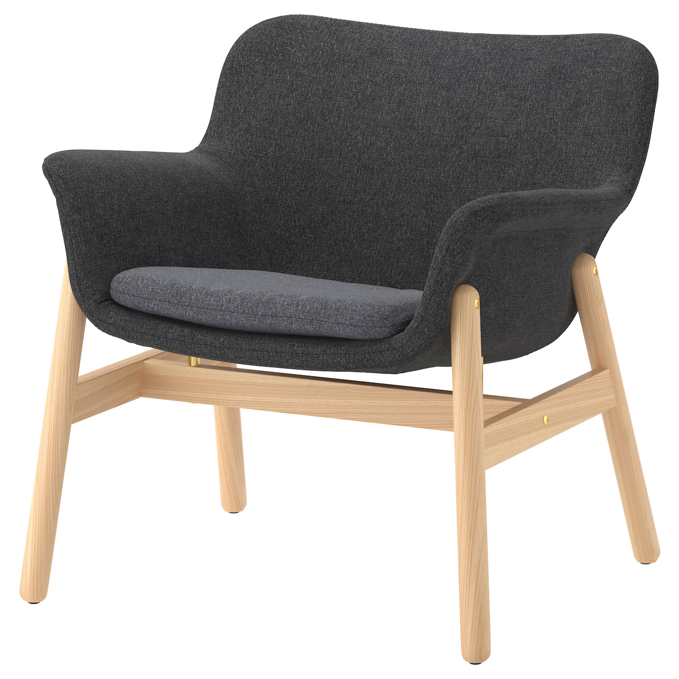 IKEA VEDBO fotel, Gunnared ciemnoszary, Wysokość z poduchami oparcia: 75 cm