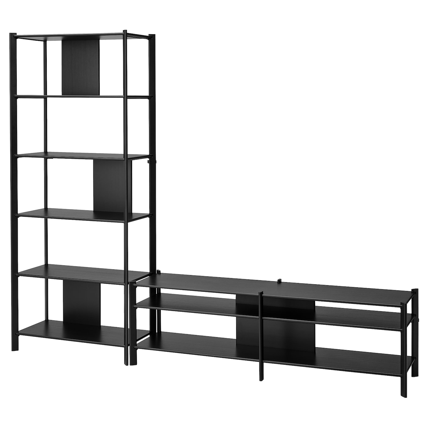 IKEA JÄTTESTA szafka pod TV, czarny, 240x40x195 cm