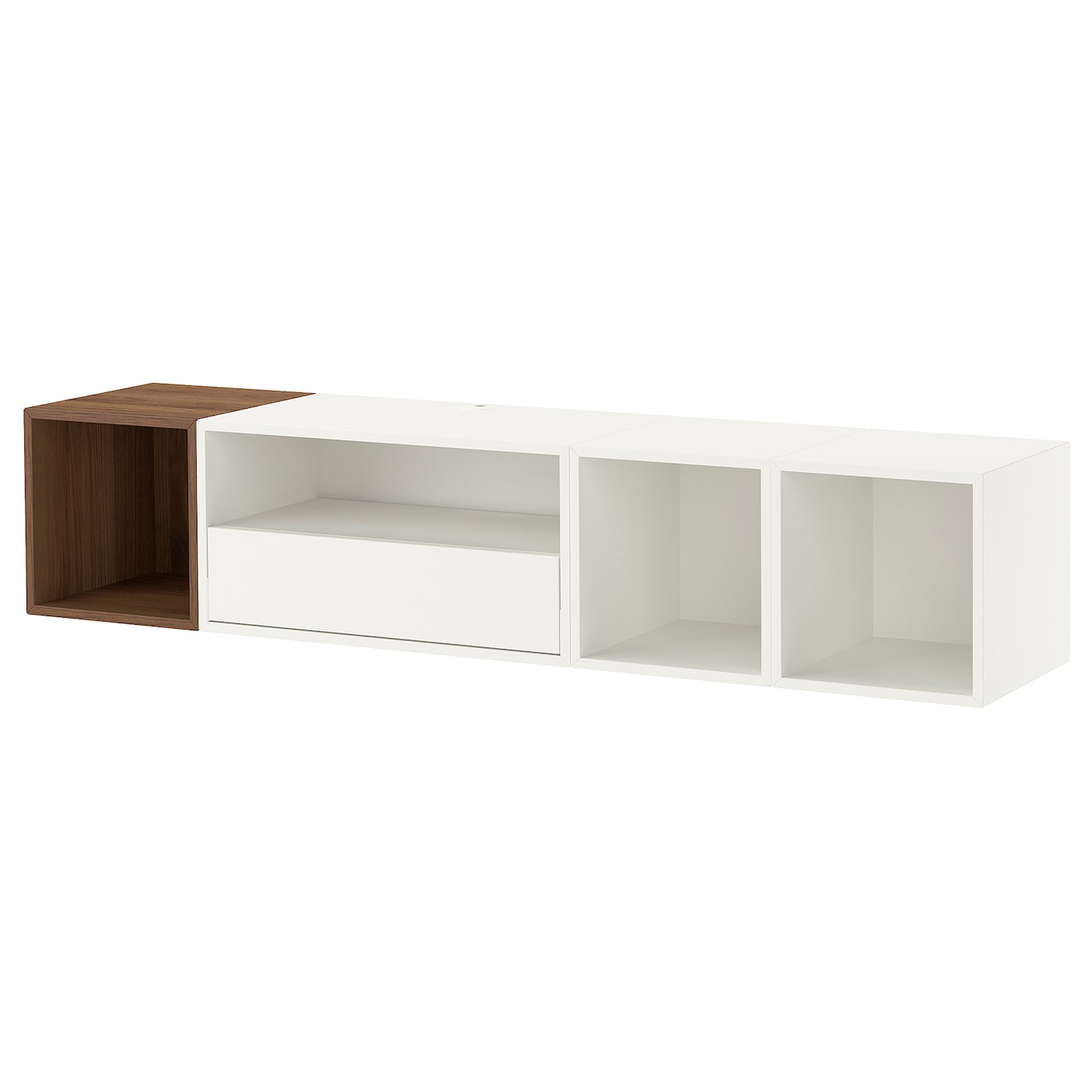 IKEA EKET szafka na TV,hifi, biały/brązowy orzech, 175x35x35 cm