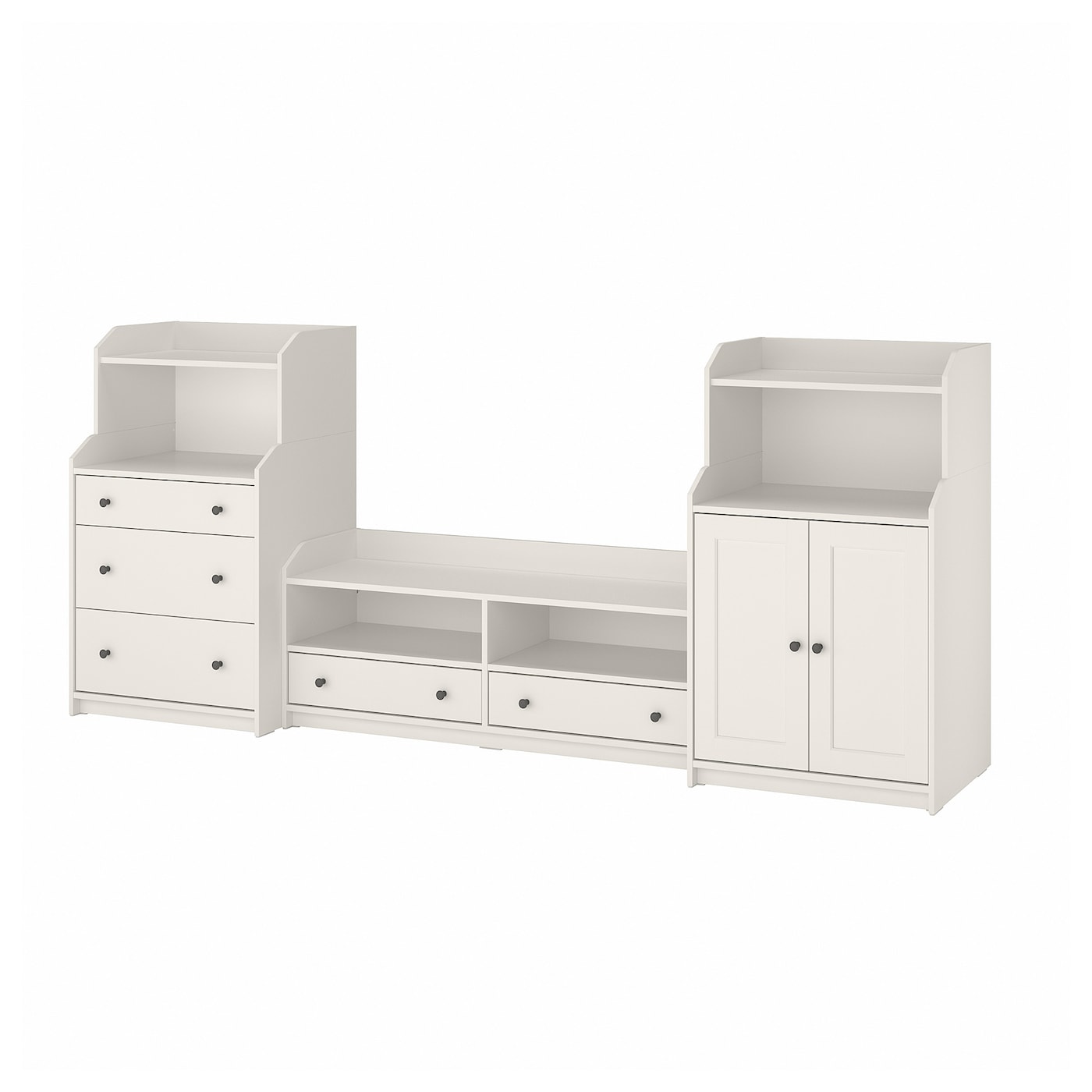 IKEA HAUGA TV/kombinacja regałowa, biały, 277x46x116 cm