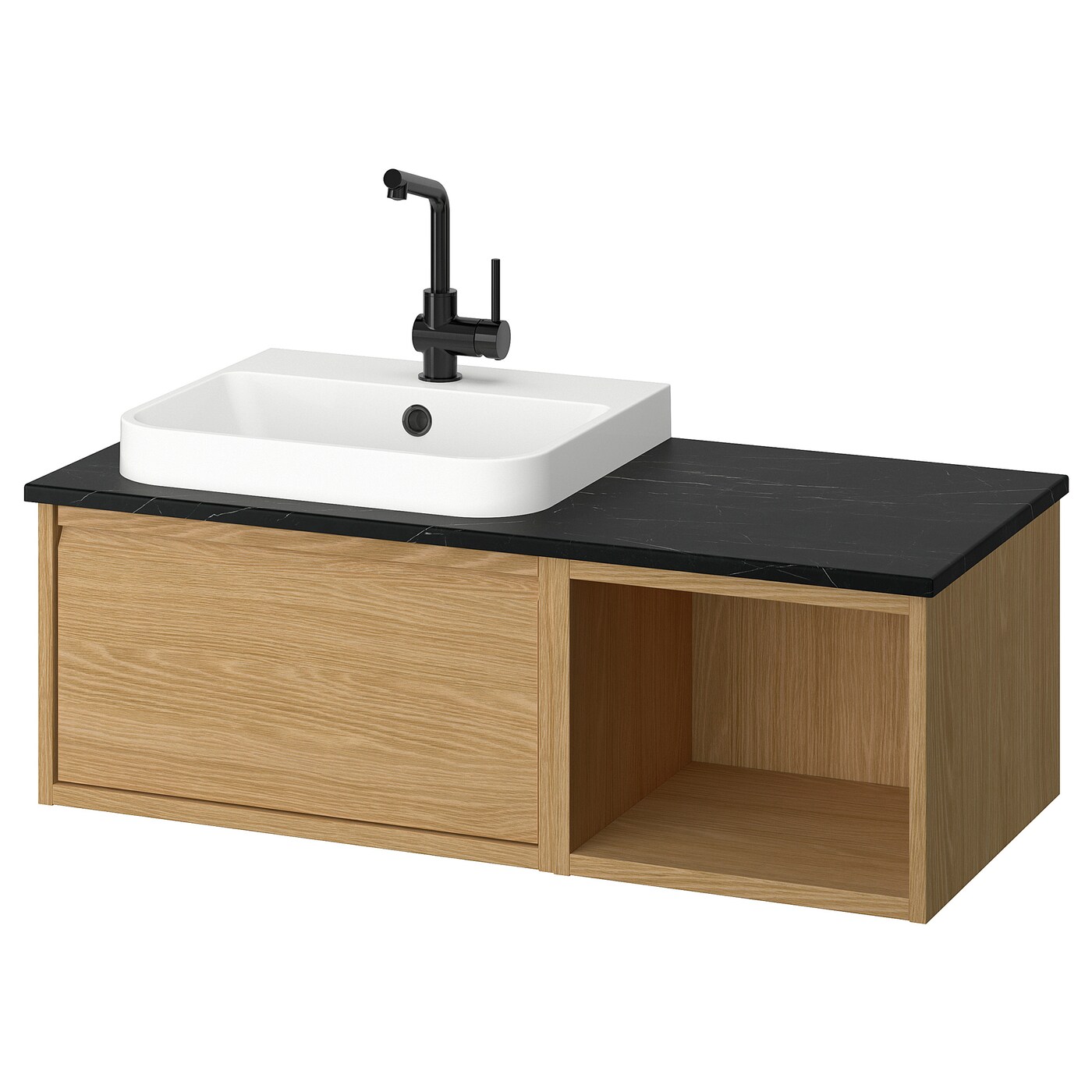 IKEA ÄNGSJÖN / BACKSJÖN szafka pod umyw/umywalka/bateria, imit. dębu, 102x49x41 cm