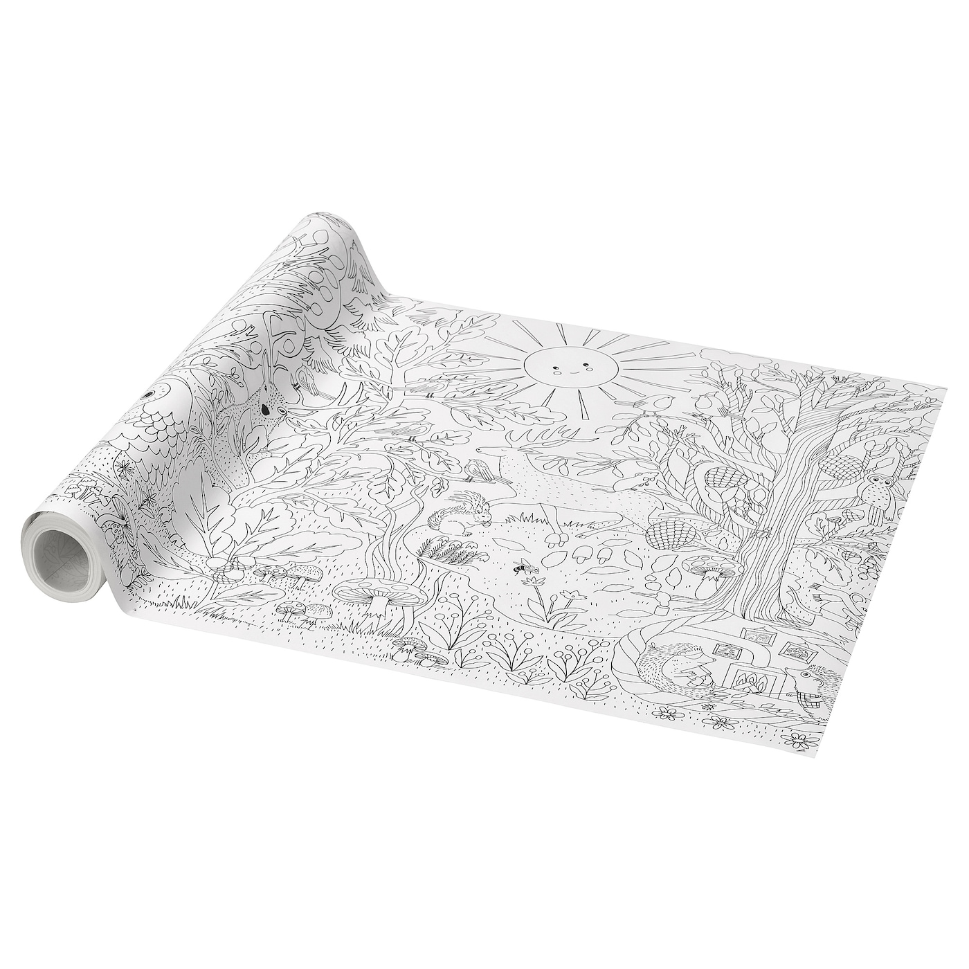 IKEA SKOGSDUVA rolka papieru do kolorowania, zaczarowany las, 10 m