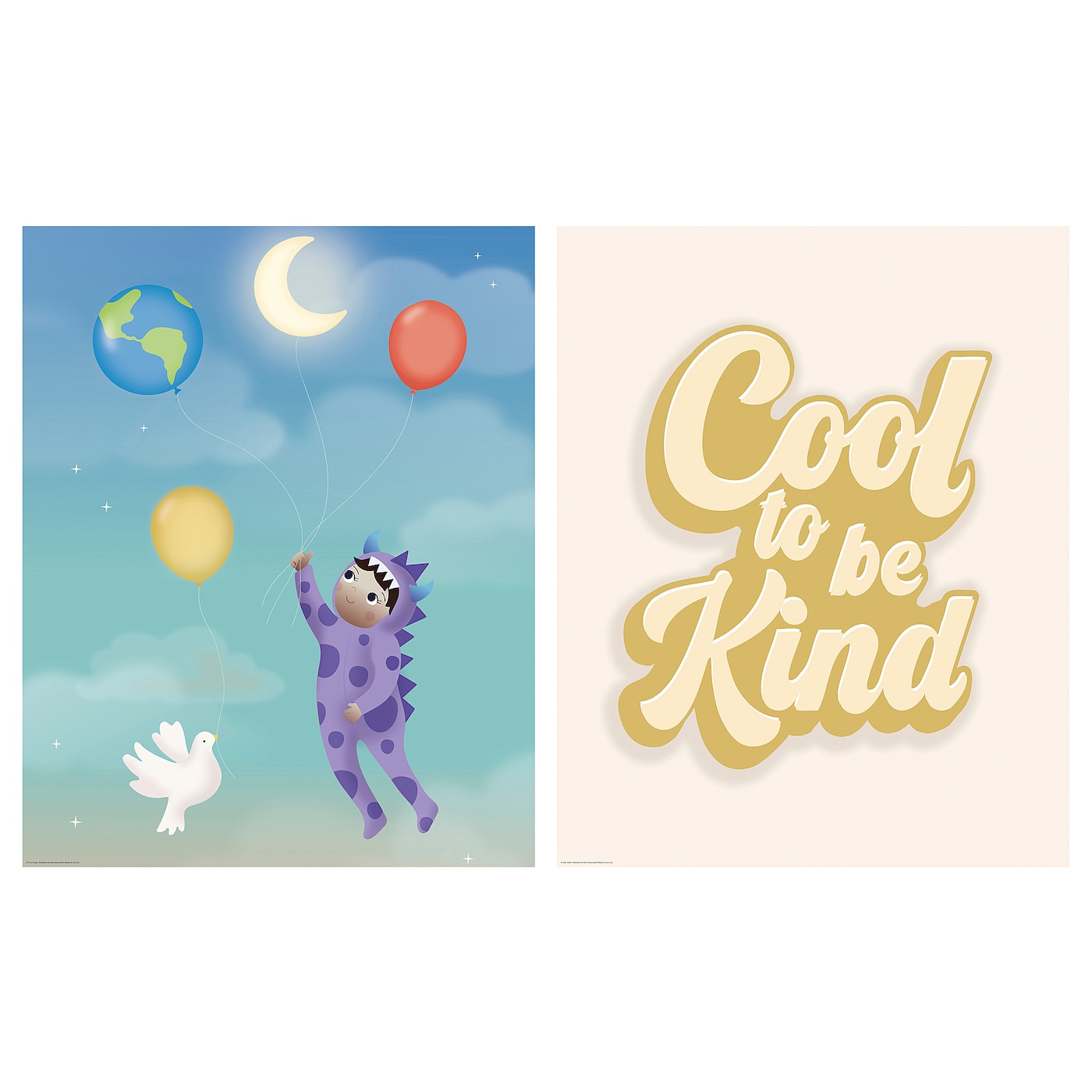 IKEA BILD Plakat, cool to be kind – złoty, 40x50 cm