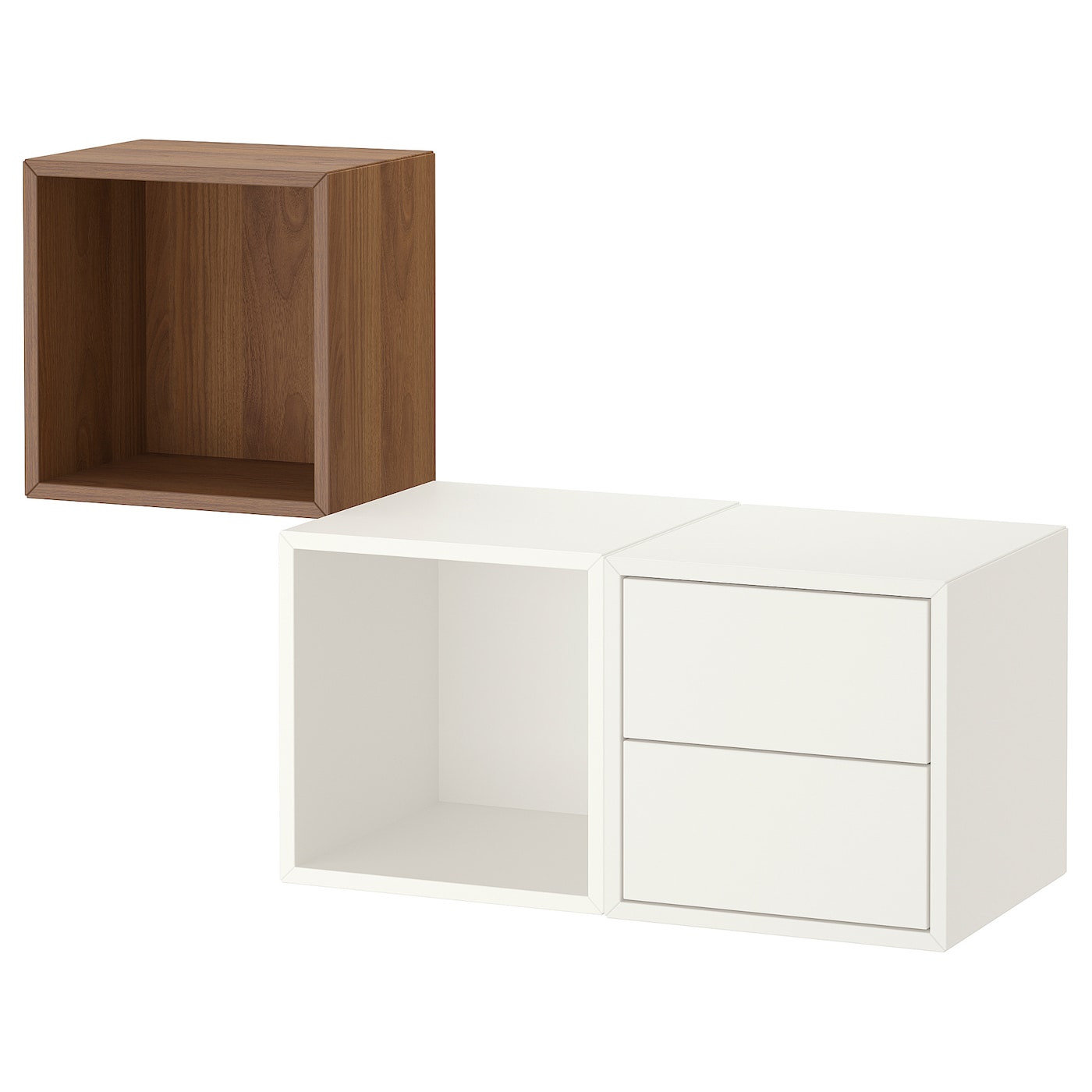 IKEA EKET kombinacja szafek wiszących, biały/orzech, 105x35x70 cm