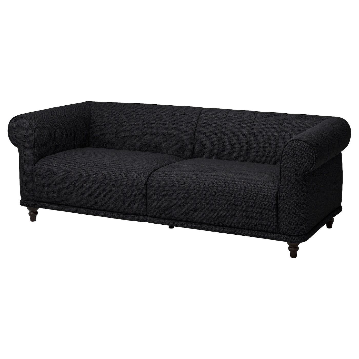 IKEA VISKAFORS sofa 3-osobowa, Lejde antracyt/brązowy, Podłokietnik szerokość: 22 cm