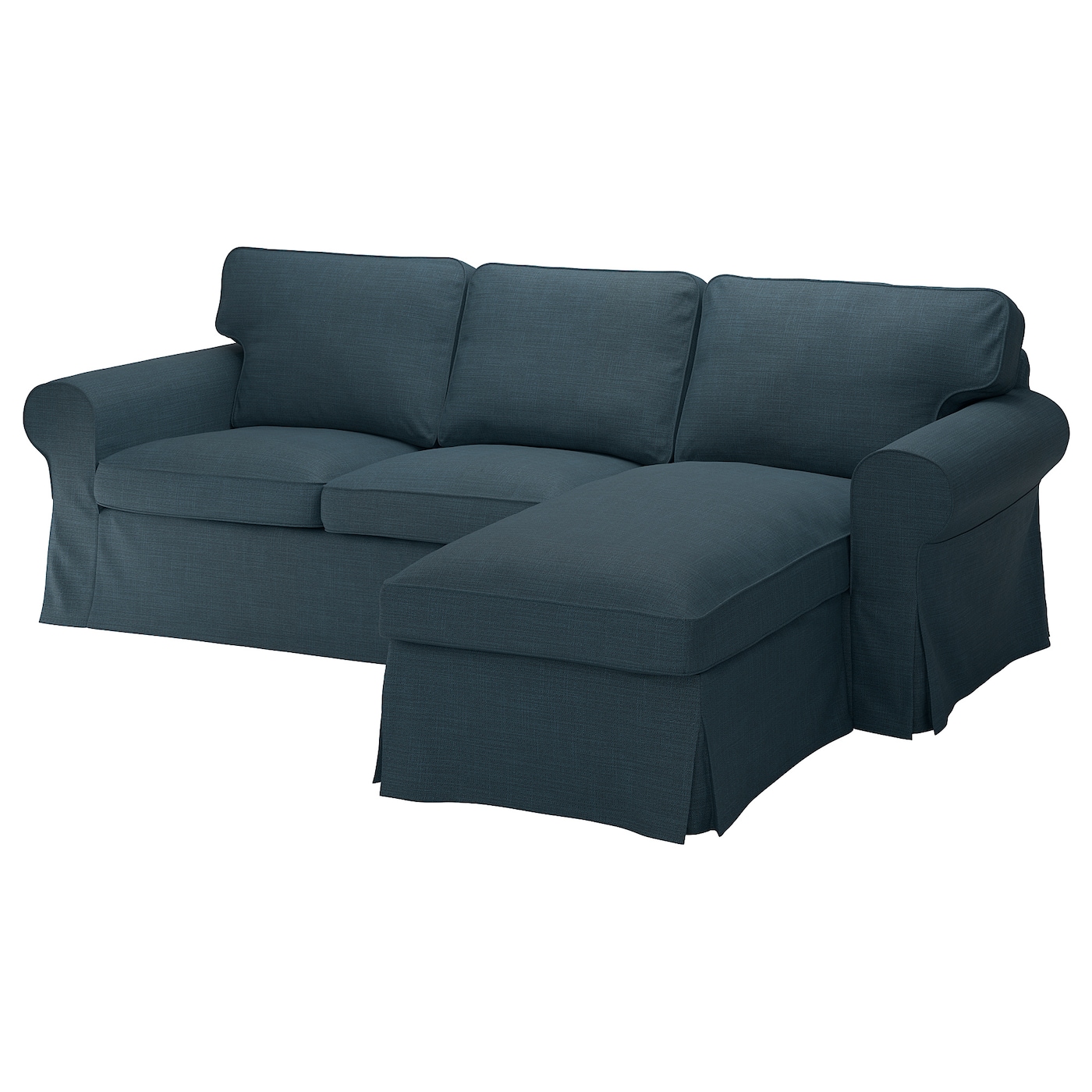 IKEA EKTORP sofa 3-osobowa, z szezlongiem/Hillared granatowy, Szerokość: 252 cm