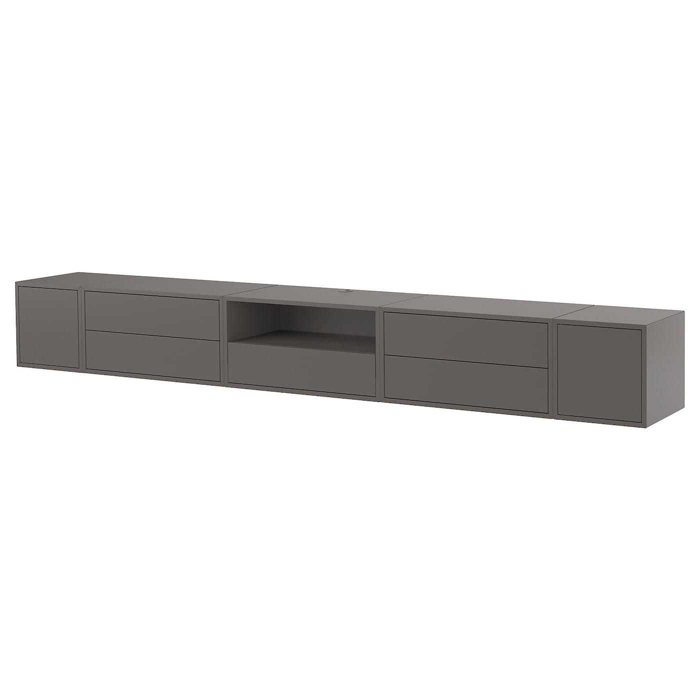 IKEA EKET szafka na TV,hifi, ciemnoszary/z drzwiami, 280x35x35 cm
