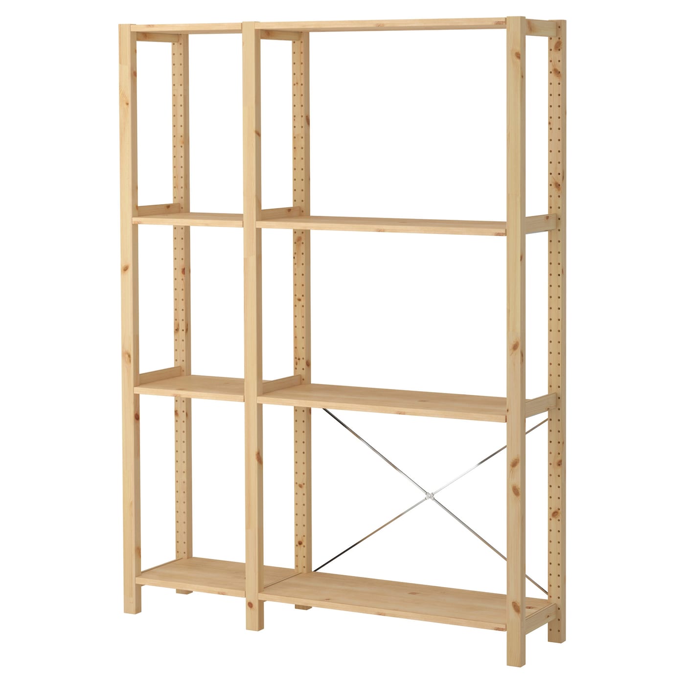 IKEA IVAR 2 sekcje/półki, sosna, 134x30x179 cm