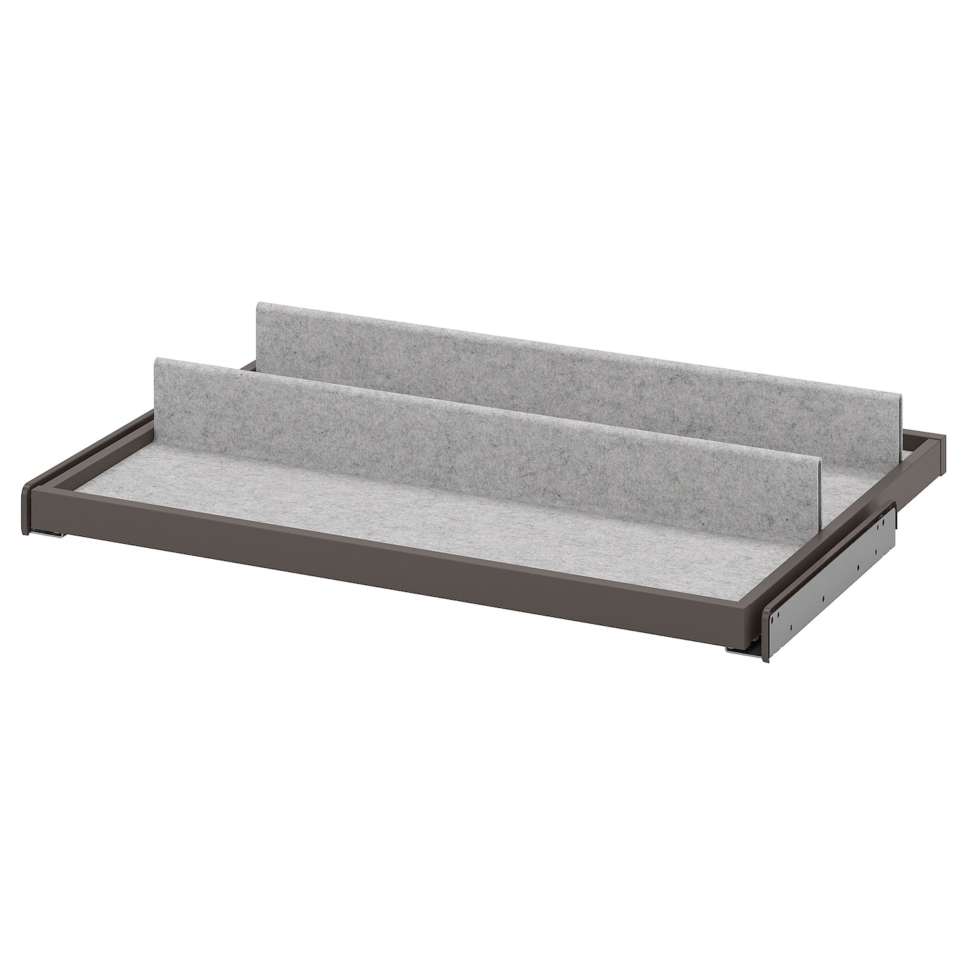 IKEA KOMPLEMENT wysuwana taca z wkładem na buty, ciemnoszary/jasnoszary, 75x58 cm