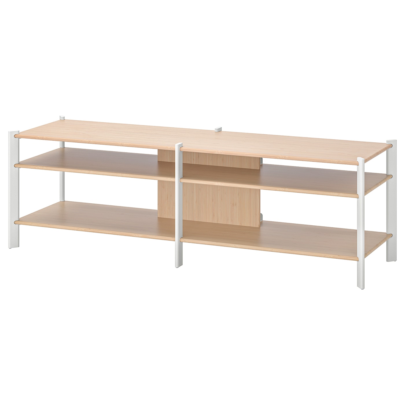 IKEA JÄTTESTA szafka pod TV, biały/jasny bambus, 160x40x49 cm