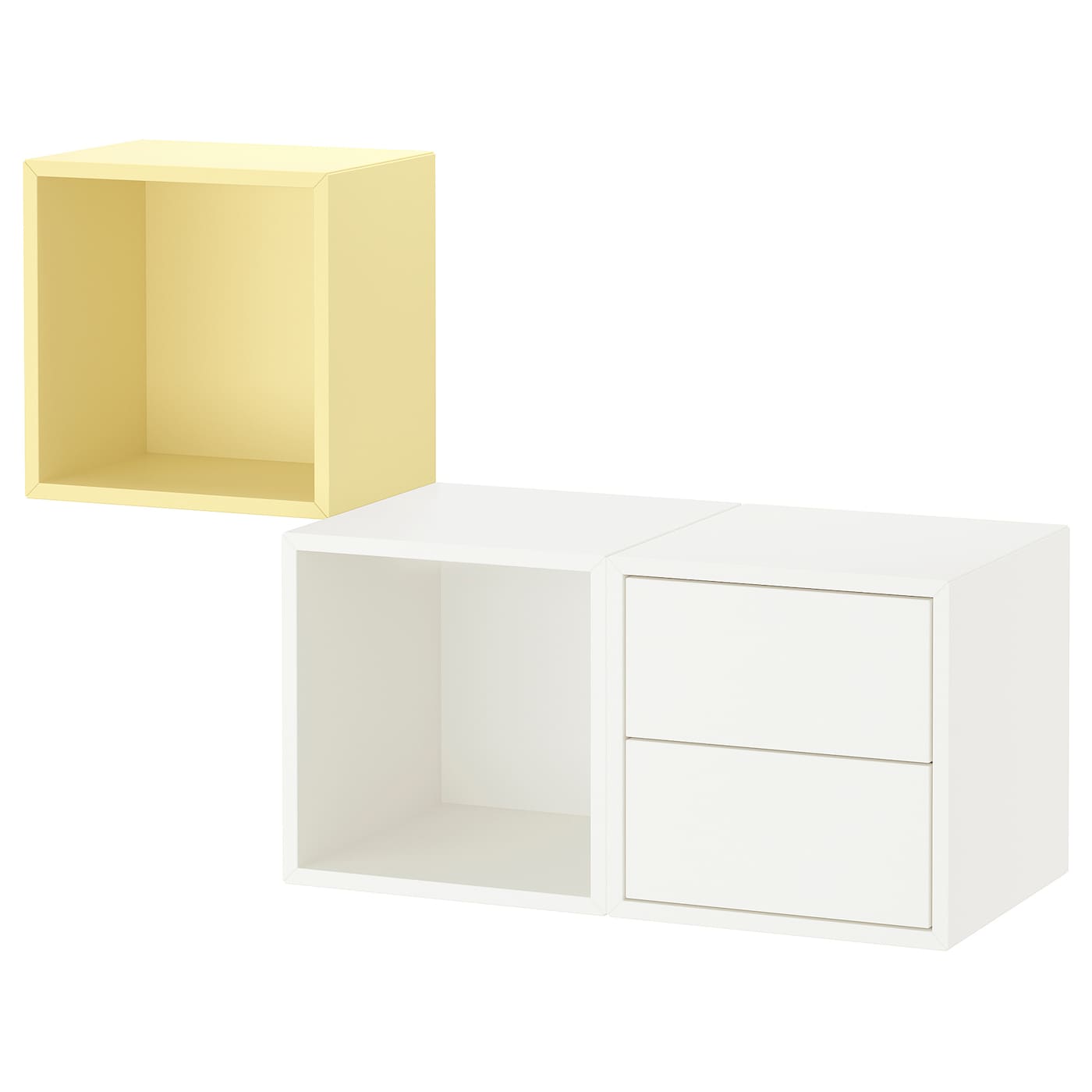 IKEA EKET kombinacja szafek wiszących, biały/bladożółty, 105x35x70 cm