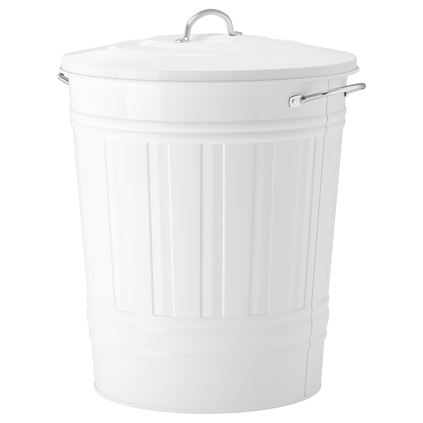 IKEA KNODD kosz metalowy z pokrywką, biały, 40 l