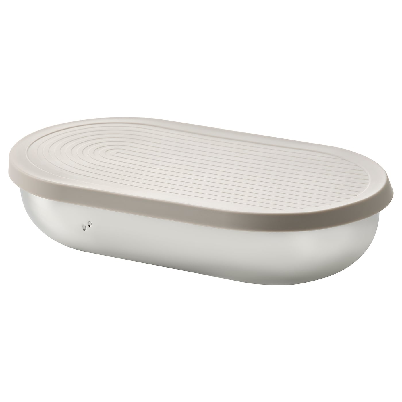 IKEA HALVVARM pojemnik na żywność pokrywka/przegr, stal nierdz/beżowy, 0.7 l