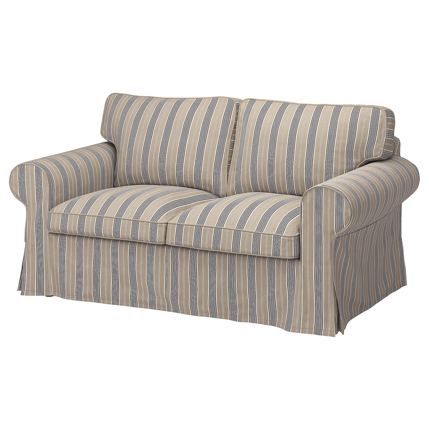 IKEA EKTORP sofa 2-osobowa, Karlshov beżowy/wielokolorowy, Podłokietnik szerokość: 24 cm