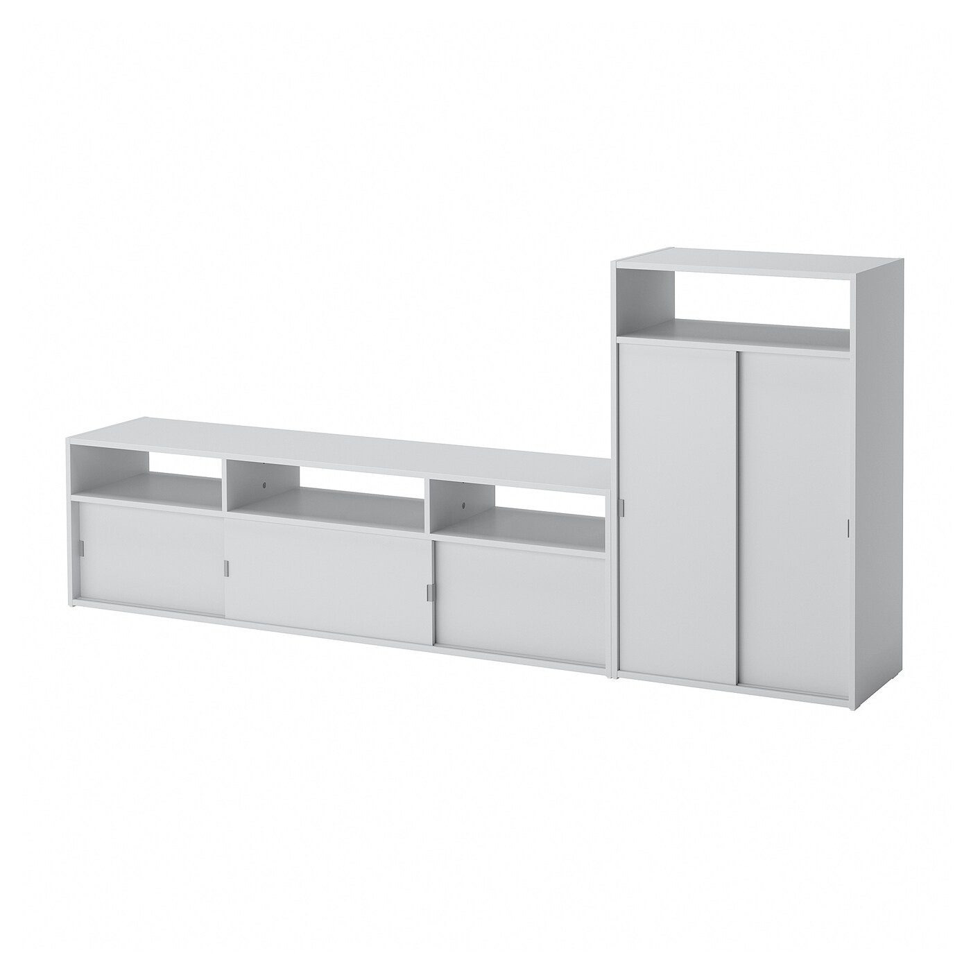IKEA SPIKSMED szafka pod TV, jasnoszary, 215x32x96 cm