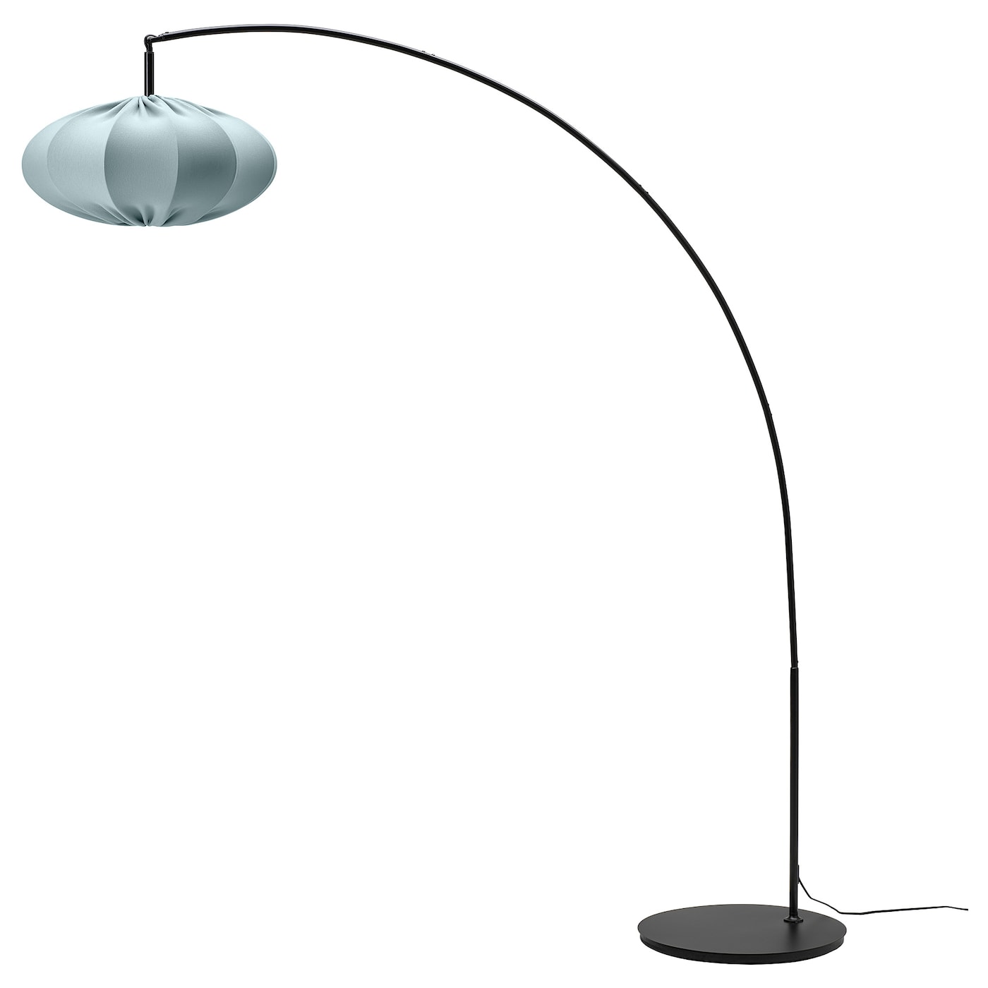 IKEA REGNSKUR / SKAFTET lampa podłogowa, łuk, turkusowy/czarny