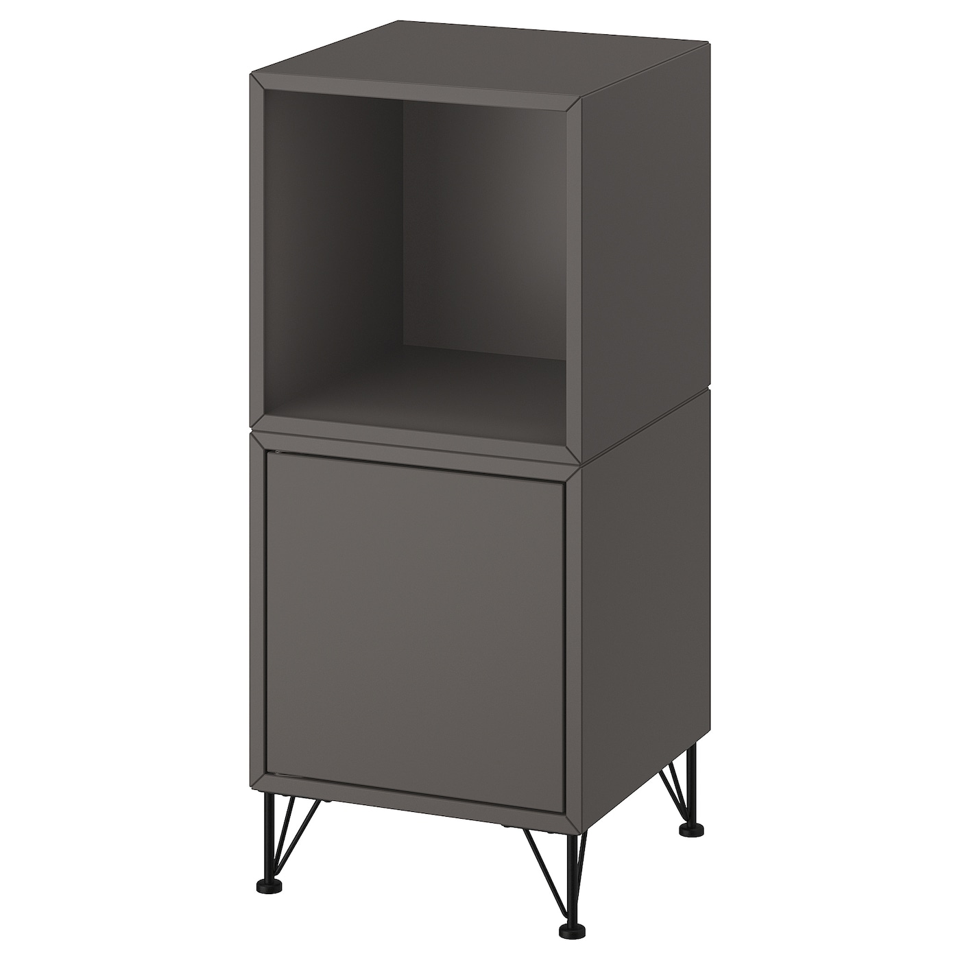 IKEA EKET kombinacja szafek z nóżkami, ciemnoszary/metal czarny, 35x35x80 cm