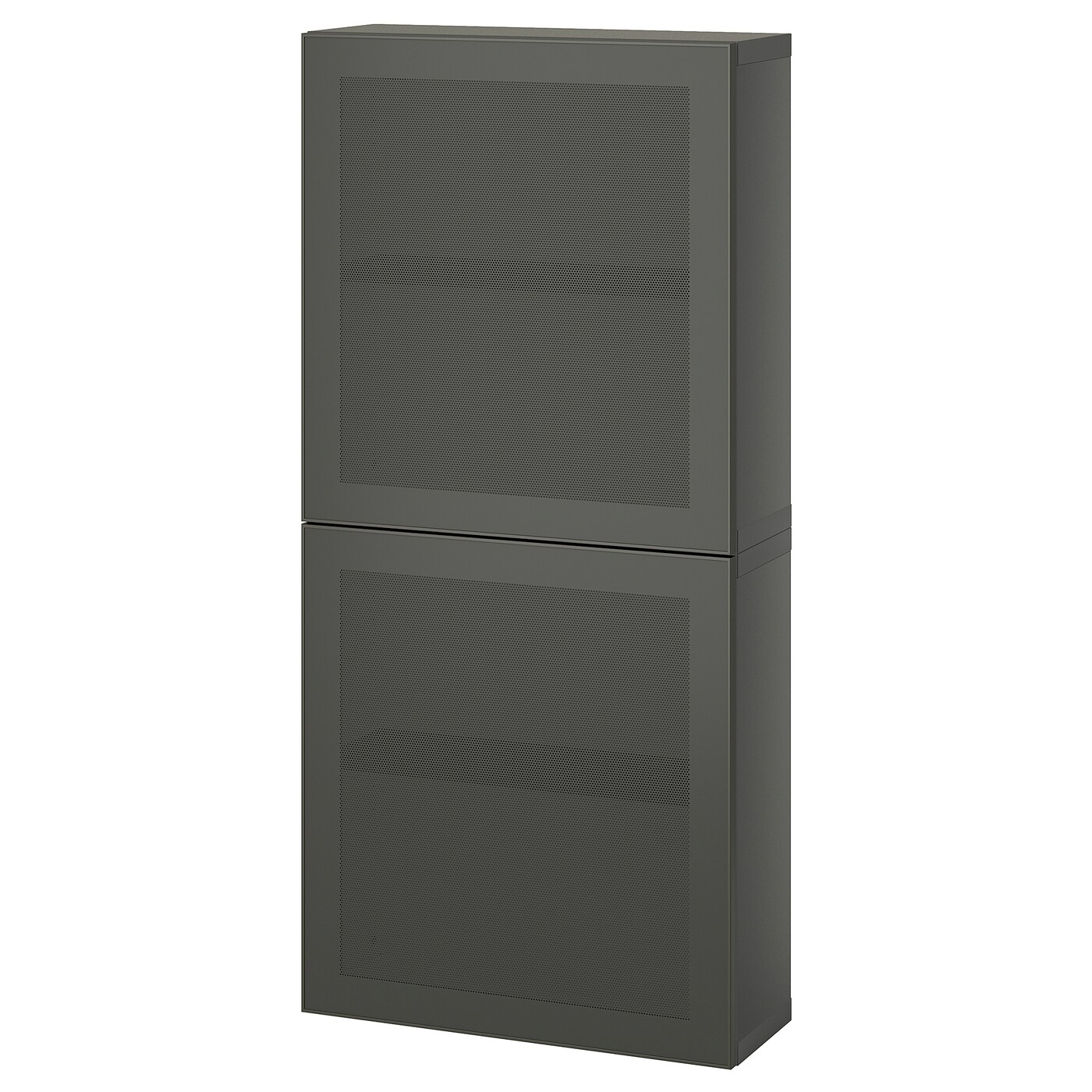 IKEA BESTÅ szafka śc/2 drzwi, ciemnoszary/Mörtviken ciemnoszary, 60x22x128 cm