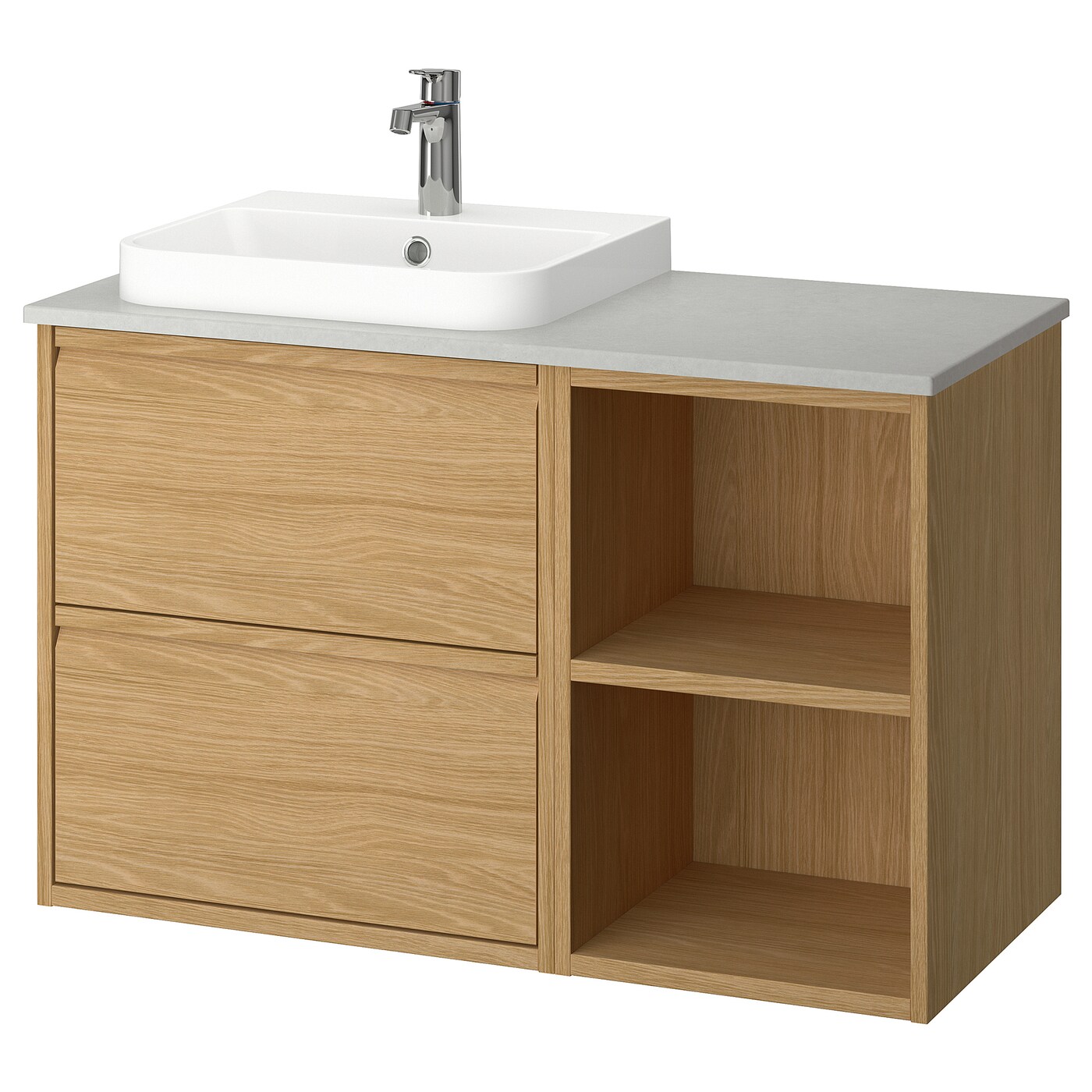 IKEA ÄNGSJÖN / BACKSJÖN szafka pod umyw/umywalka/bateria, imit. dębu, 102x49x71 cm