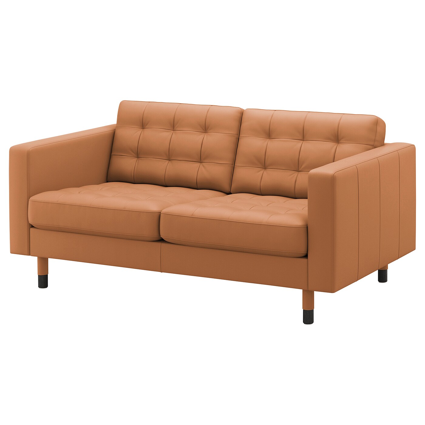 IKEA LANDSKRONA sofa 2-osobowa, Grann/Bomstad złoto-brązowy/drewno/czarny, Szerokość: 164 cm
