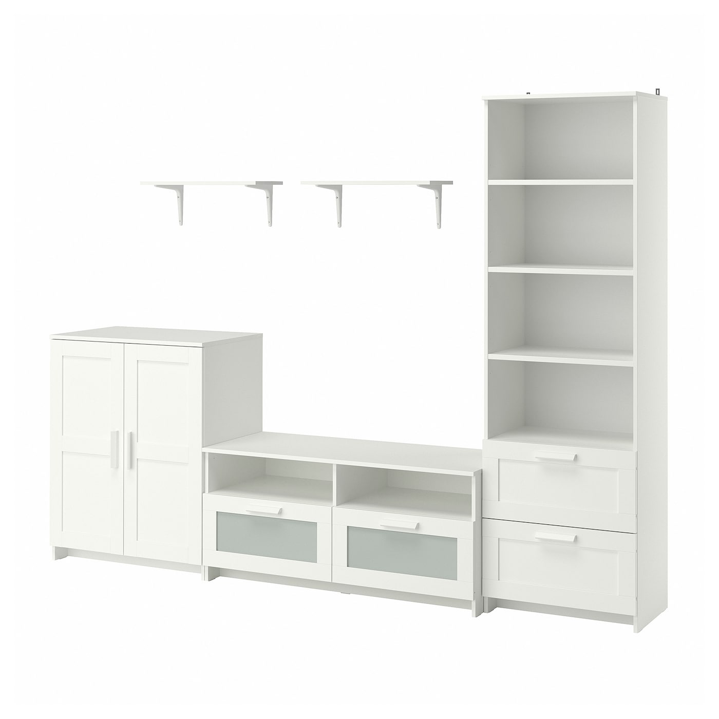 IKEA BRIMNES / BURHULT szafka pod TV, biały, 258x41x190 cm