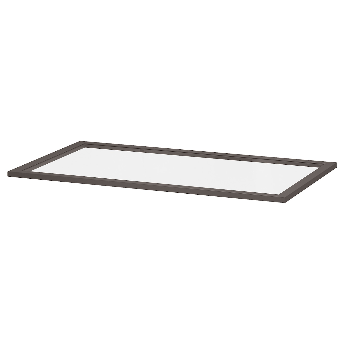 IKEA KOMPLEMENT półka szklana, ciemnoszary, 100x58 cm