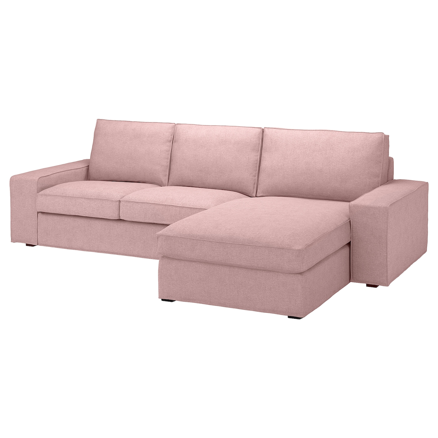 IKEA KIVIK sofa 3-osobowa z szezlongiem, Gunnared jasny różowy, Maksymalna szerokość: 280 cm