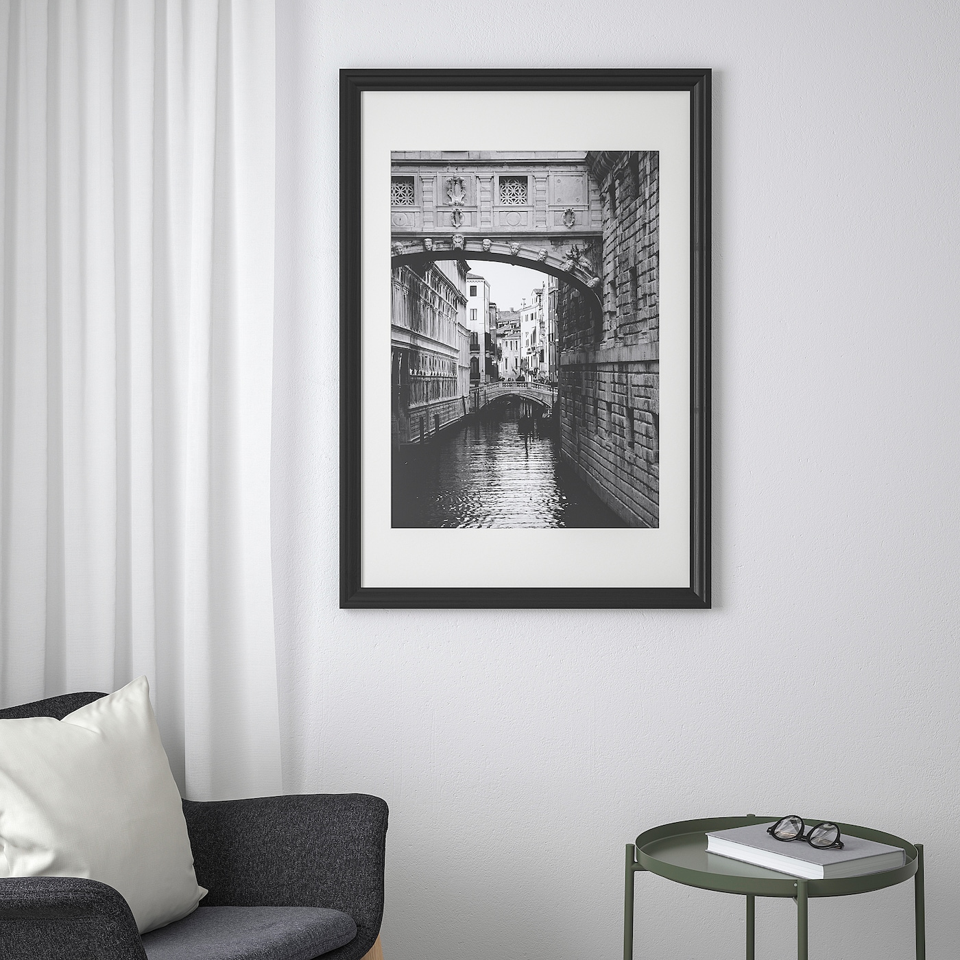 IKEA EDSBRUK ramka, bejcowane na czarno, 61x91 cm