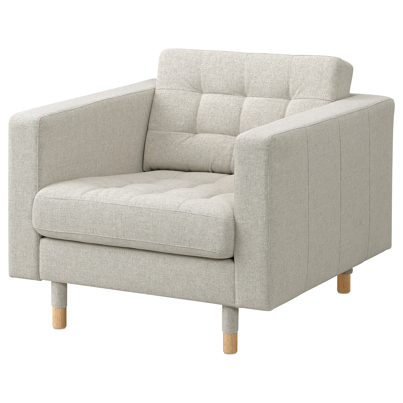 IKEA LANDSKRONA fotel, Gunnared beżowy/drewno, Szerokość: 89 cm
