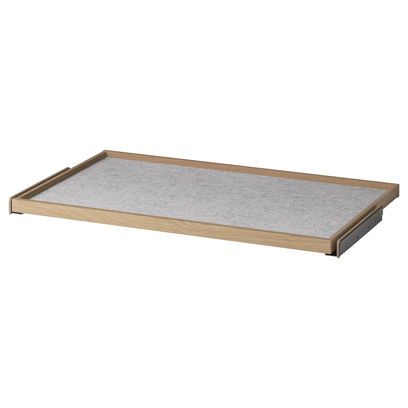 IKEA KOMPLEMENT wysuwana taca z matą do szuflady, imitacja dębu bejcowanego na biało/jasnoszary, 100x58 cm