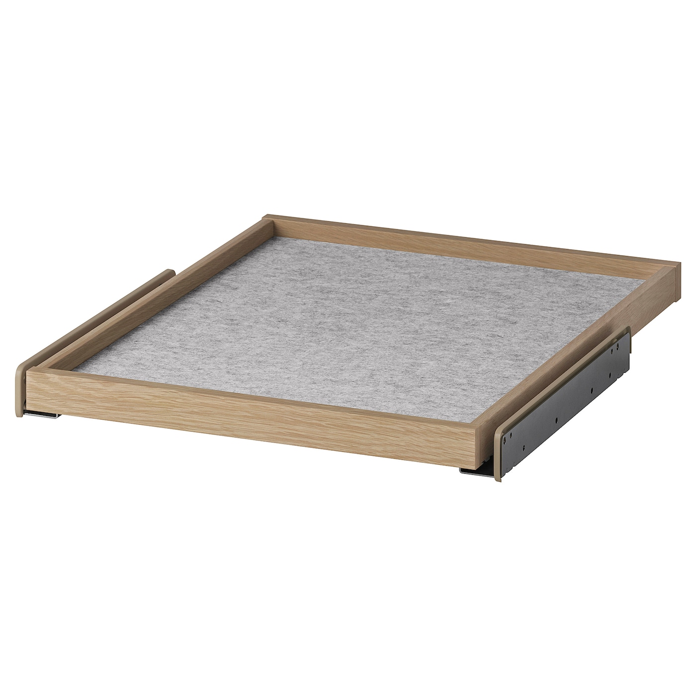 IKEA KOMPLEMENT wysuwana taca z matą do szuflady, imitacja dębu bejcowanego na biało/jasnoszary, 50x58 cm