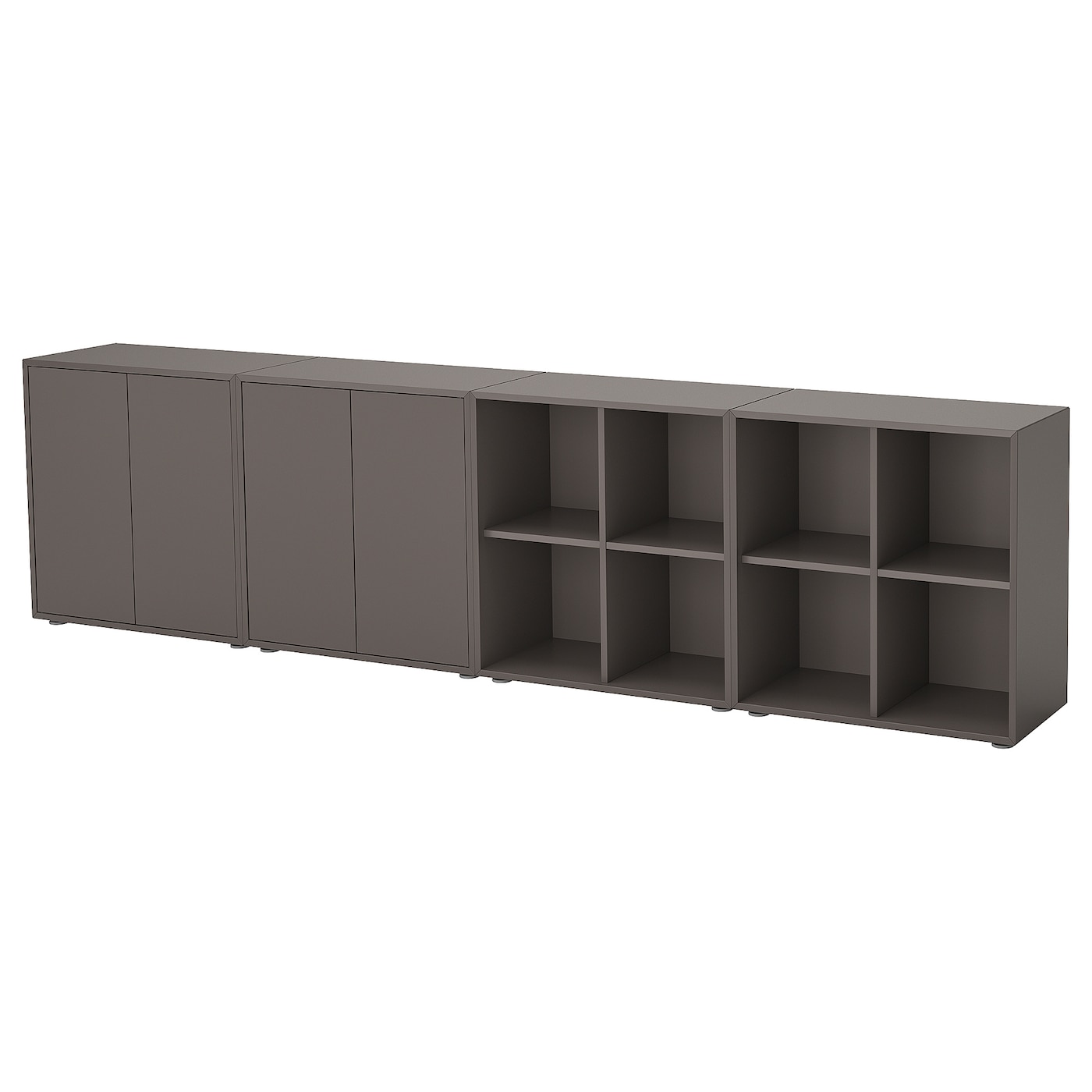 IKEA EKET kombinacja szafek ze stopkami, ciemnoszary/ciemnoszary, 280x35x72 cm