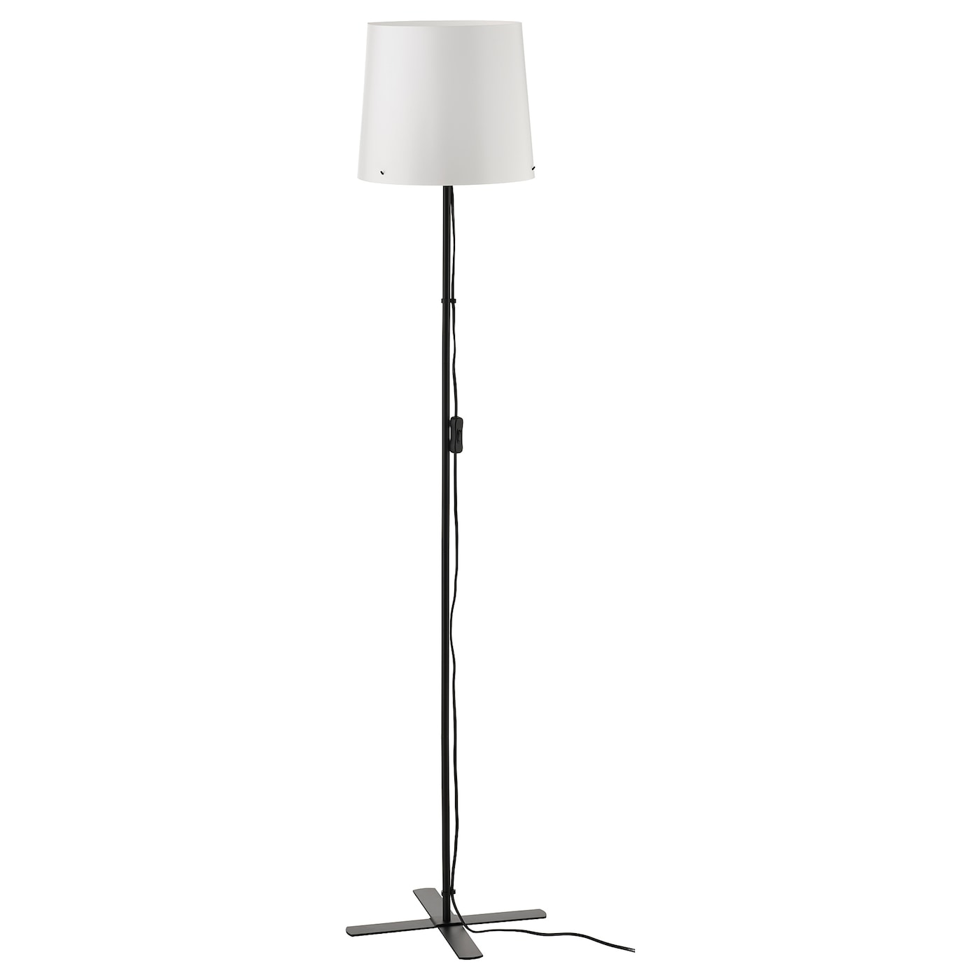 IKEA BARLAST lampa podłogowa, czarny/biały, 150 cm