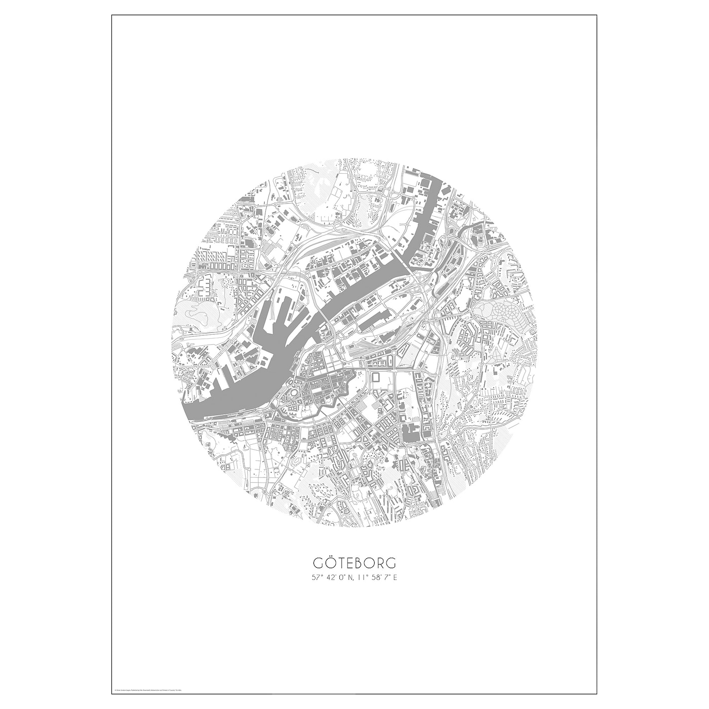 IKEA BILD Plakat, mapa, Göteborg, 50x70 cm