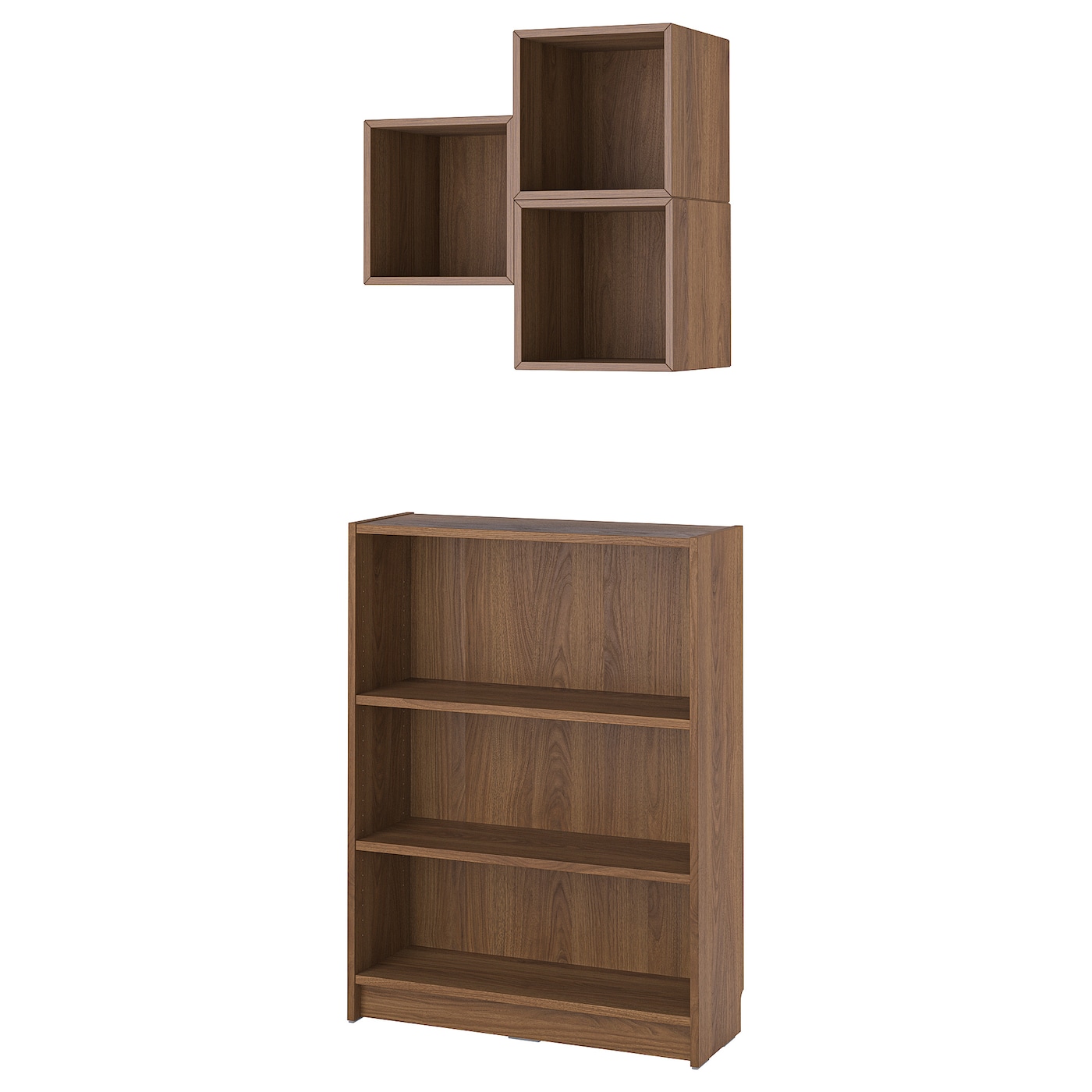 IKEA BILLY / EKET kombinacja regałowa, brązowy orzech, Wysokość: 106 cm