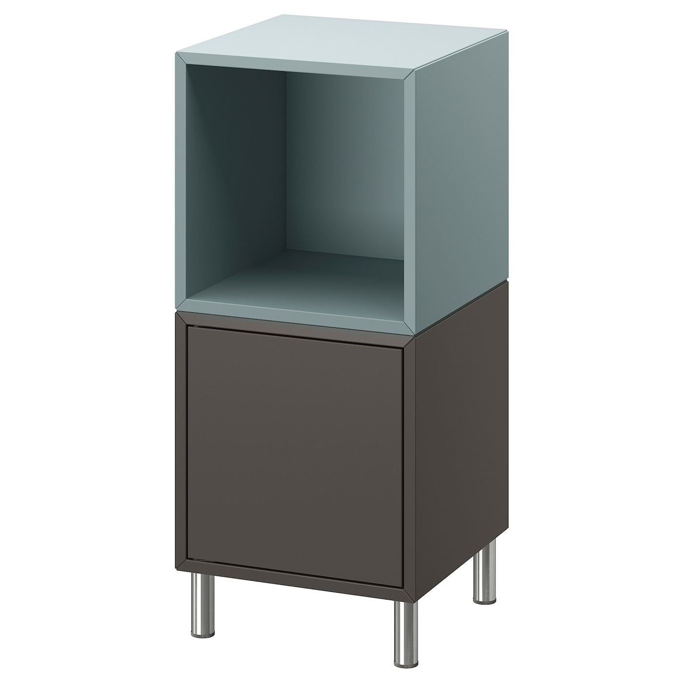 IKEA EKET kombinacja szafek z nóżkami, ciemnoszary jasny szaroniebieski/metal, 35x35x80 cm
