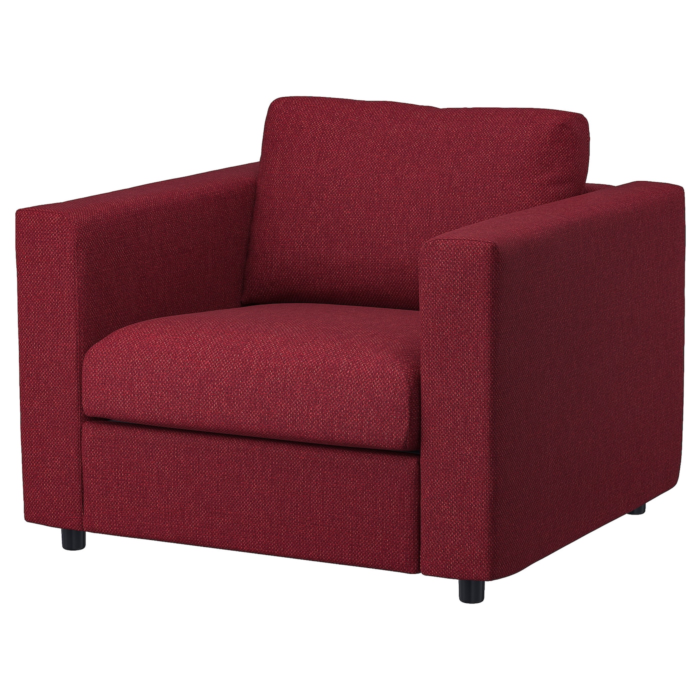 IKEA VIMLE fotel, Lejde czerwony/brązowy, Szerokość: 101 cm