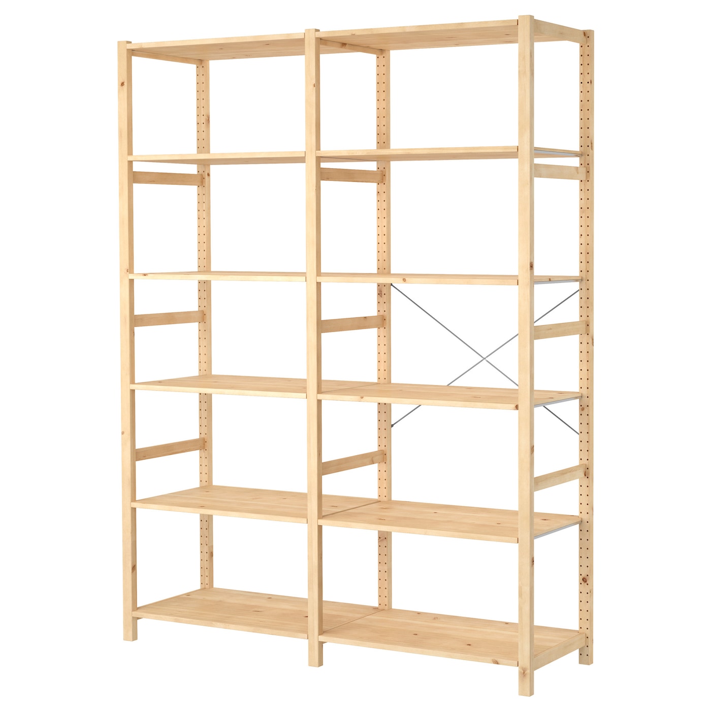 IKEA IVAR 2 sekcje/półki, sosna, 174x50x226 cm